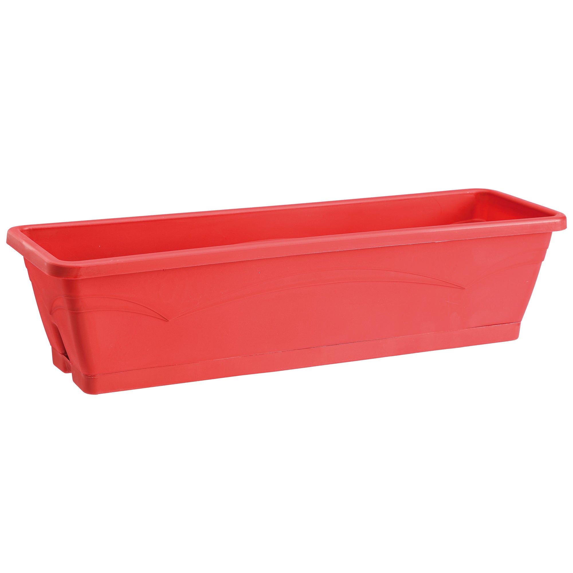 3 Jardinières avec soucoupe rouge