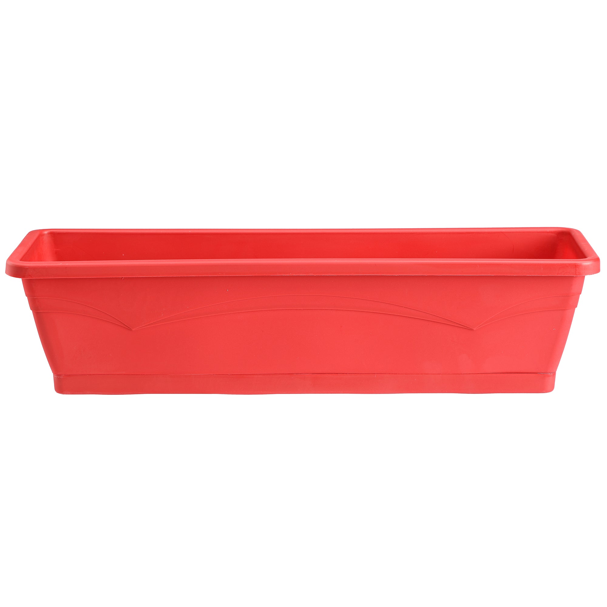 3 Jardinières avec soucoupe rouge