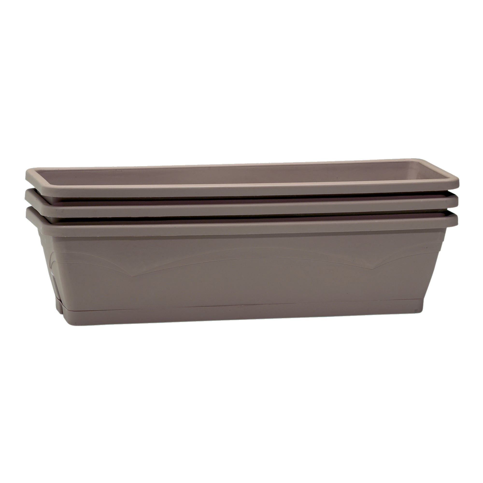 3 jardinières avec soucoupe taupes