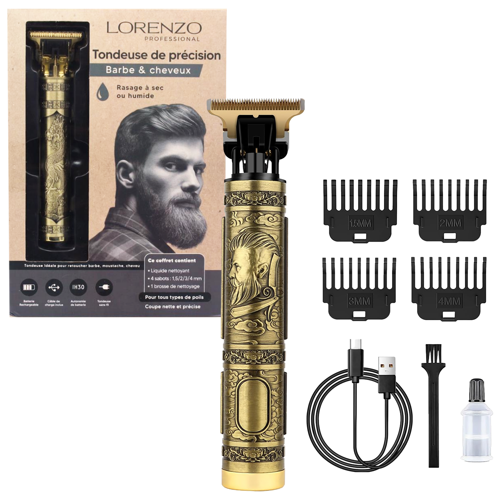 Tondeuse de précision barbe et cheveux