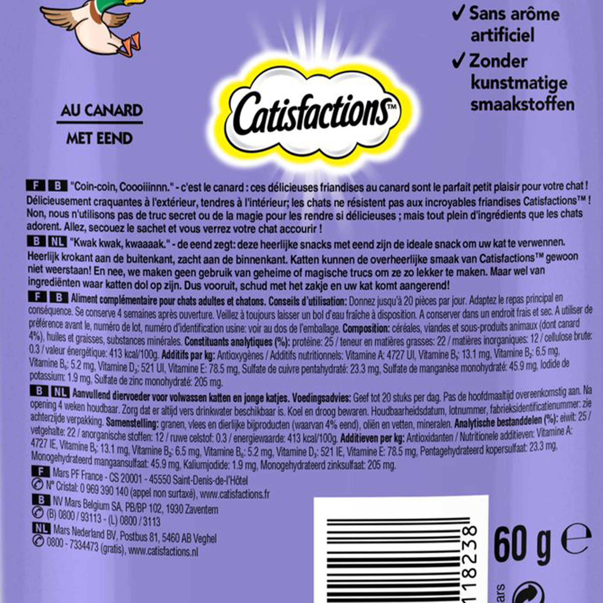 Friandises pour chat au canard