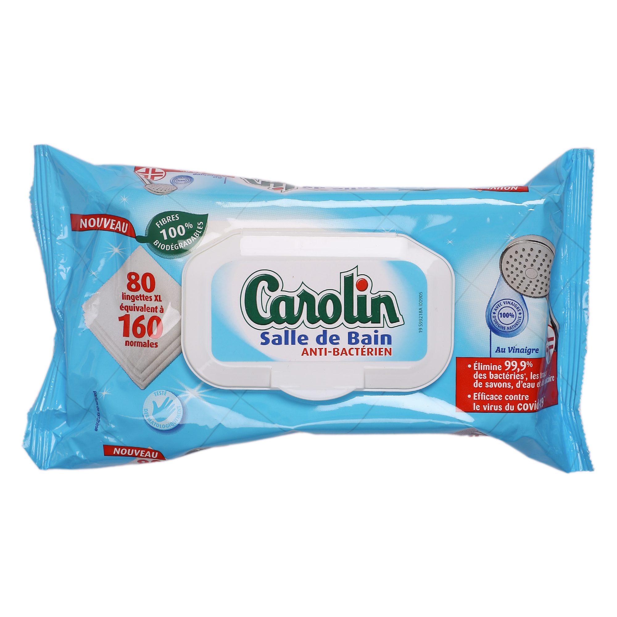 80 lingettes antibactériennes pour la salle de bain