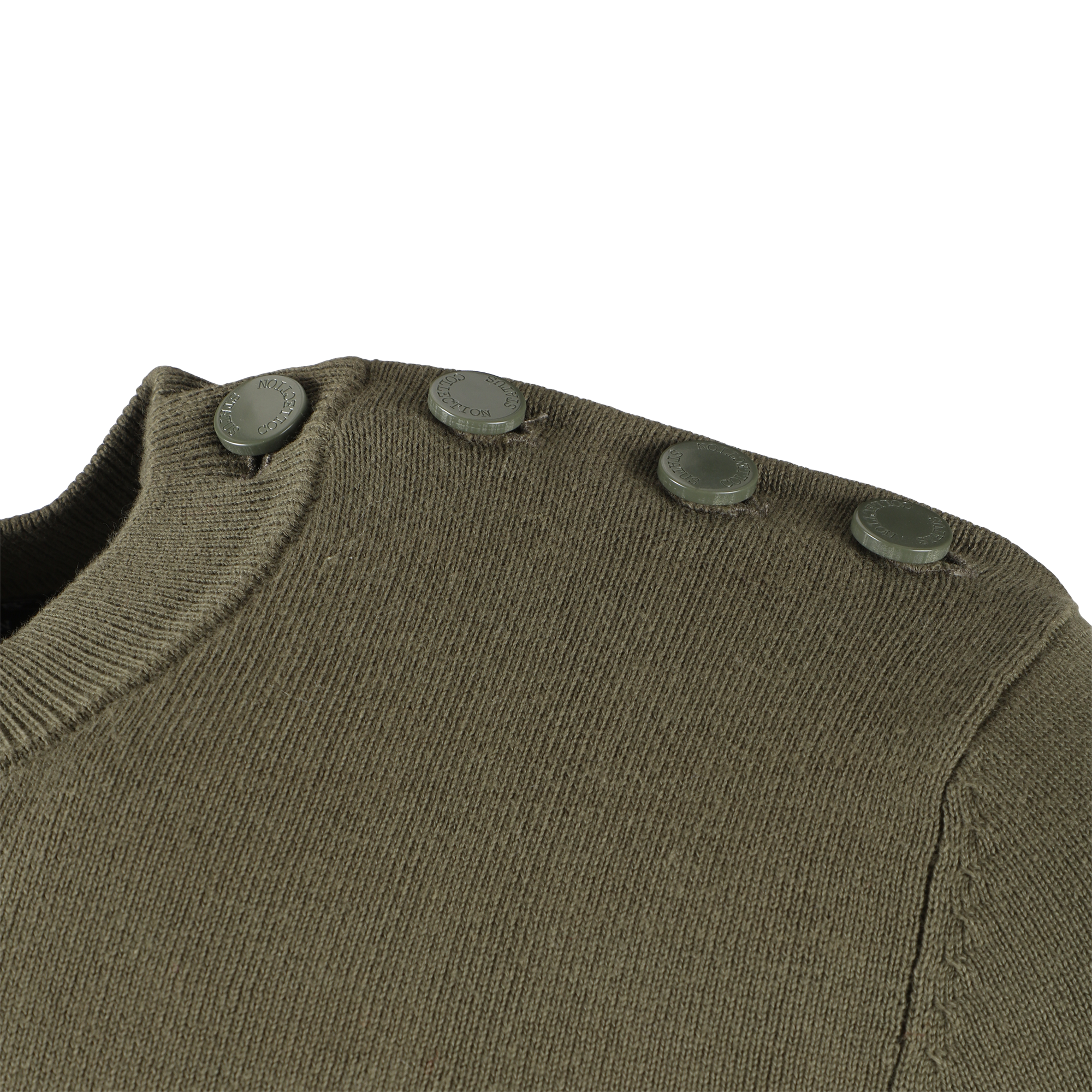 Pull col rond rayé  - Bleu foncé