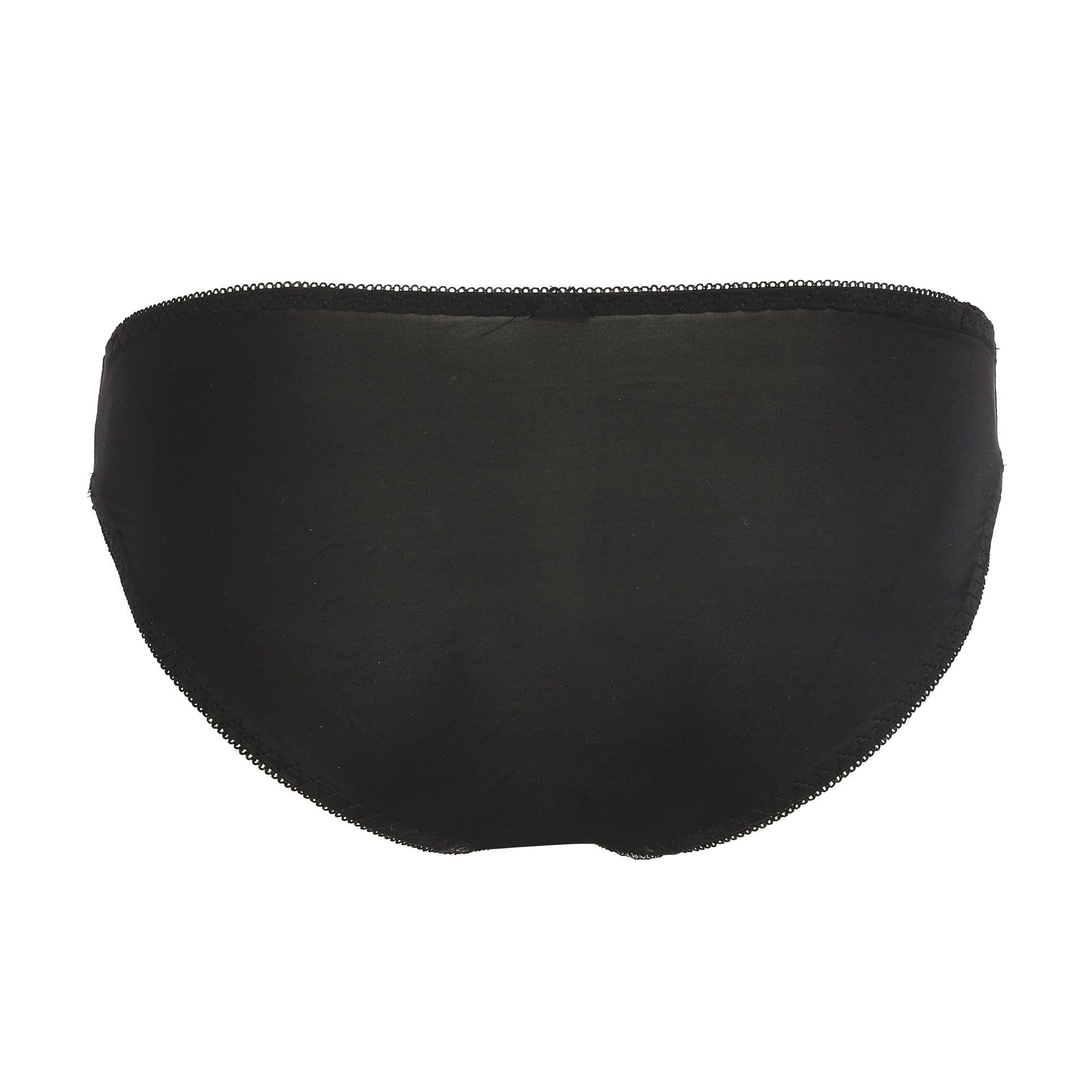 Tanga ou slip noir et rose poudré