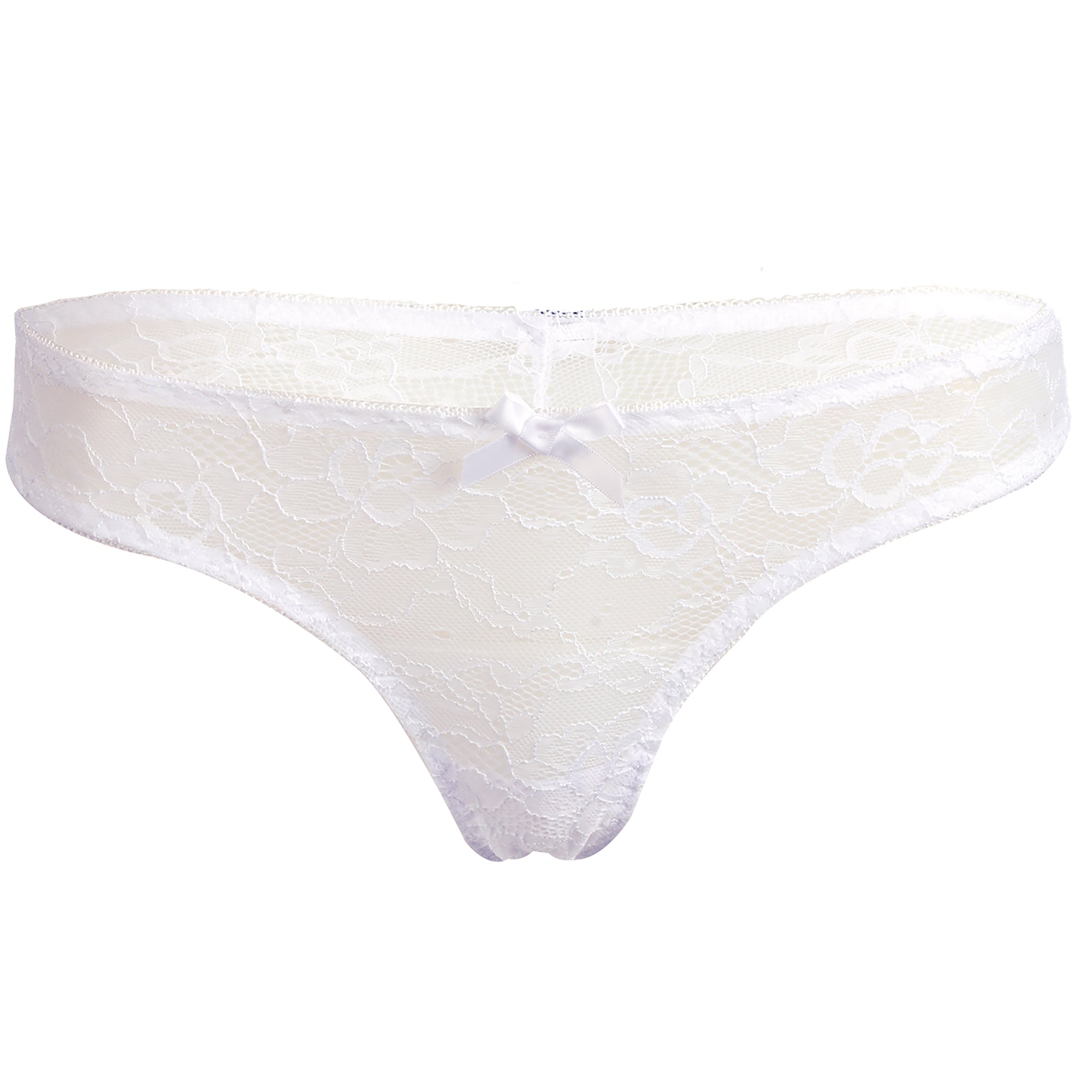 Tanga blanc en dentelle