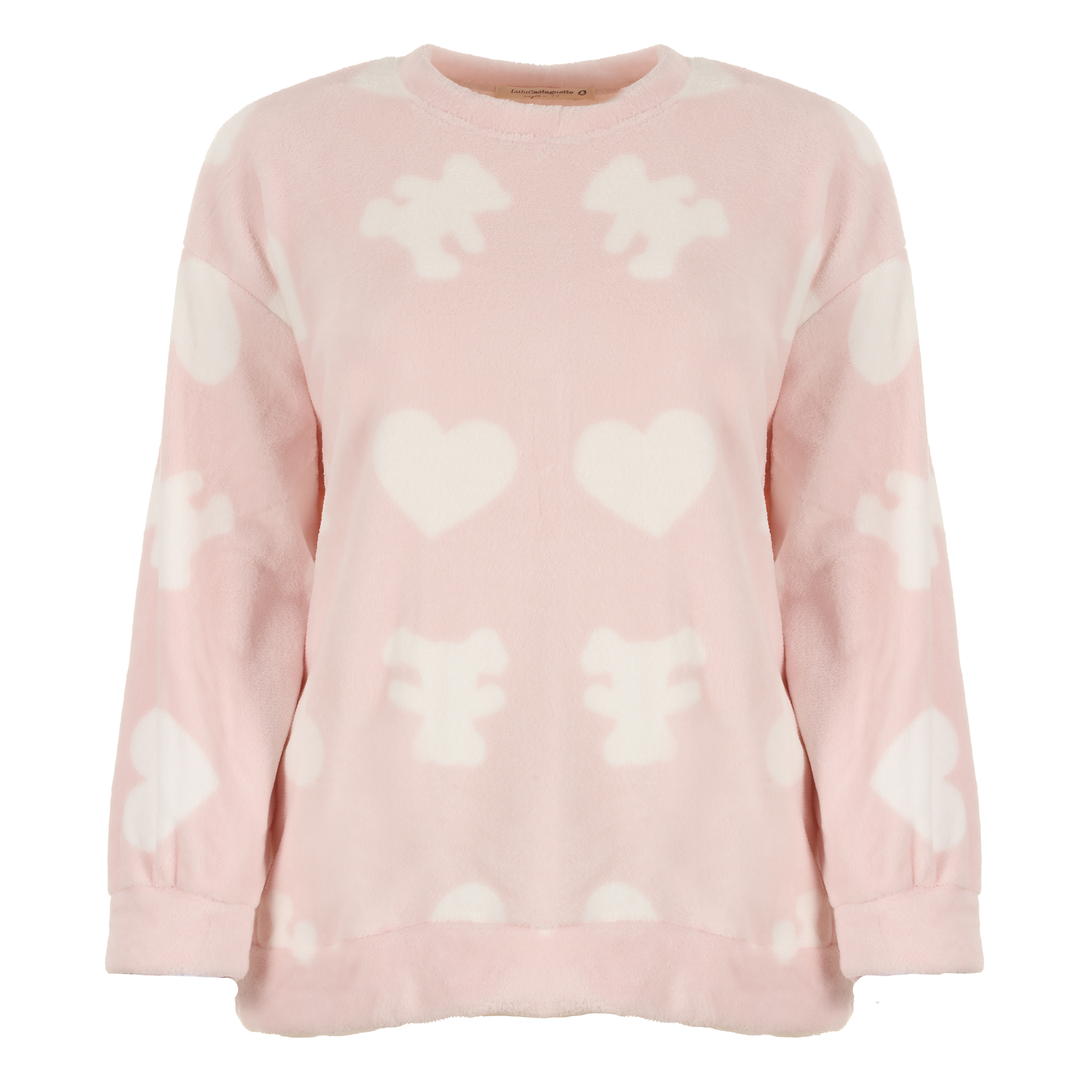 Pyjama long coral fleece - Rose