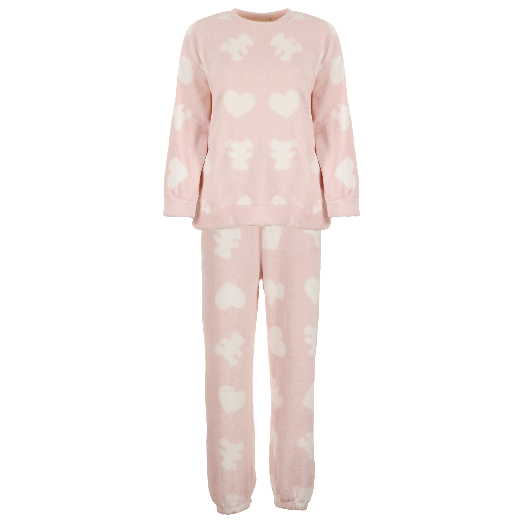 Pyjama long coral fleece - Rose