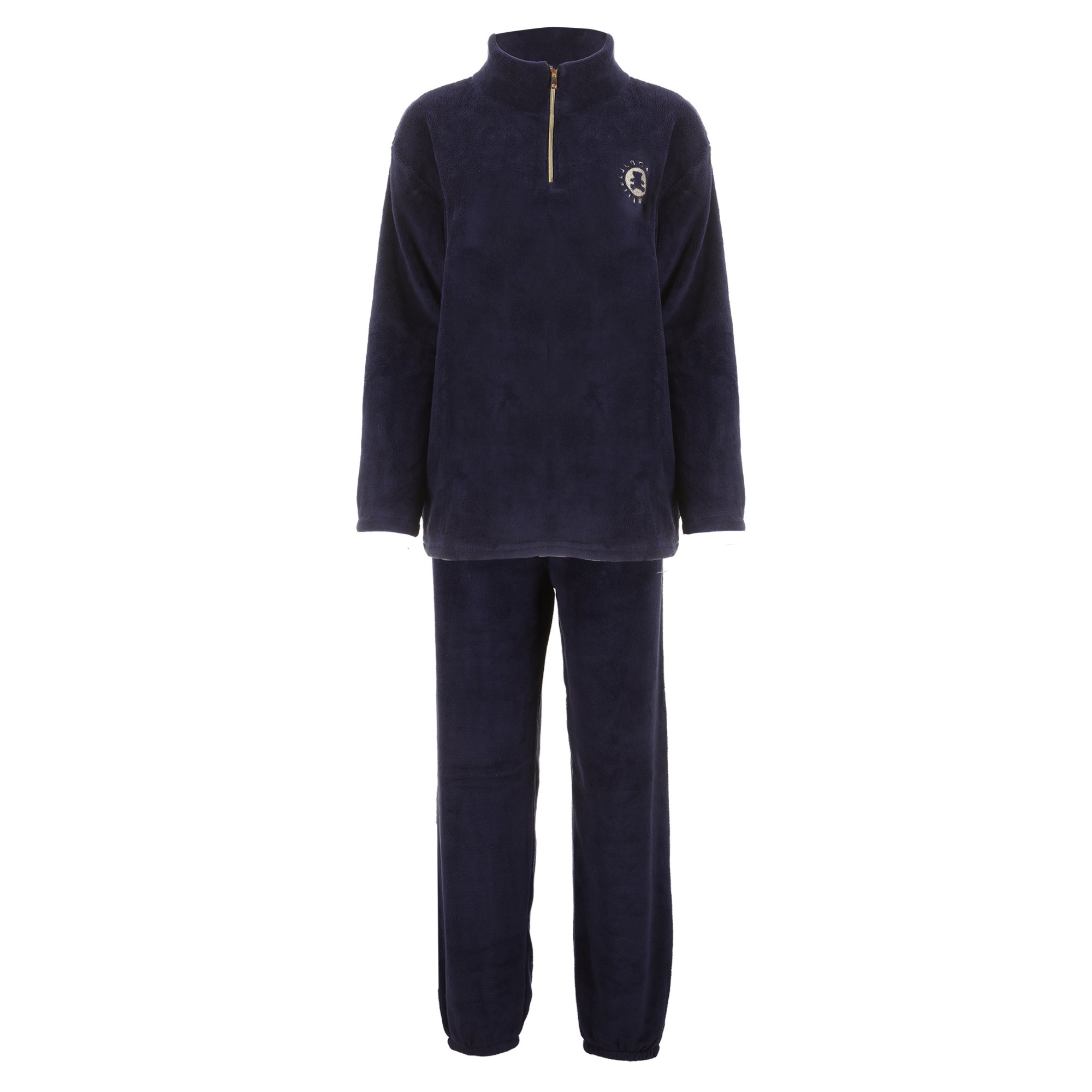 Pyjama long coral fleece - Bleu foncé