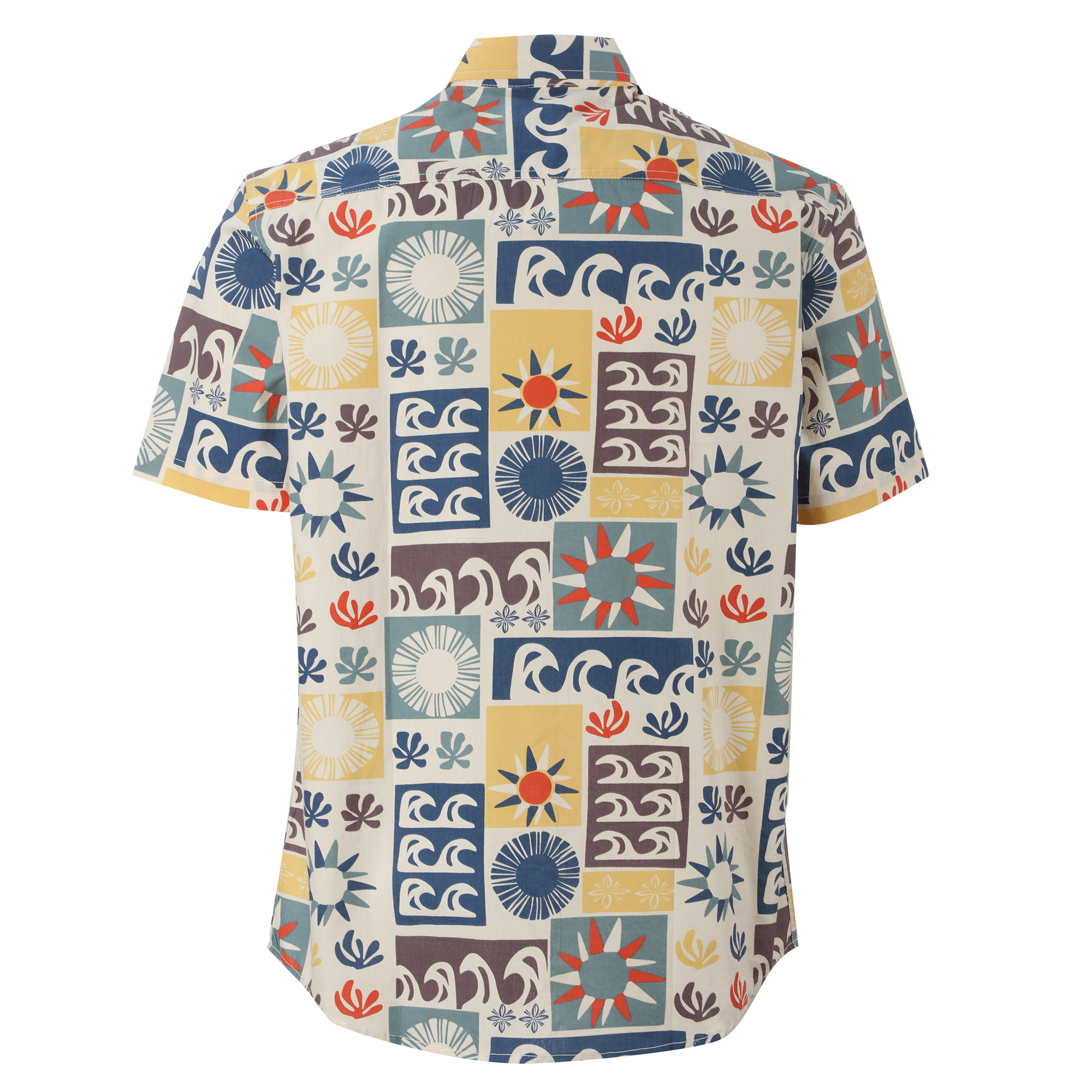 Chemise manche courte à motifs  - Jaune
