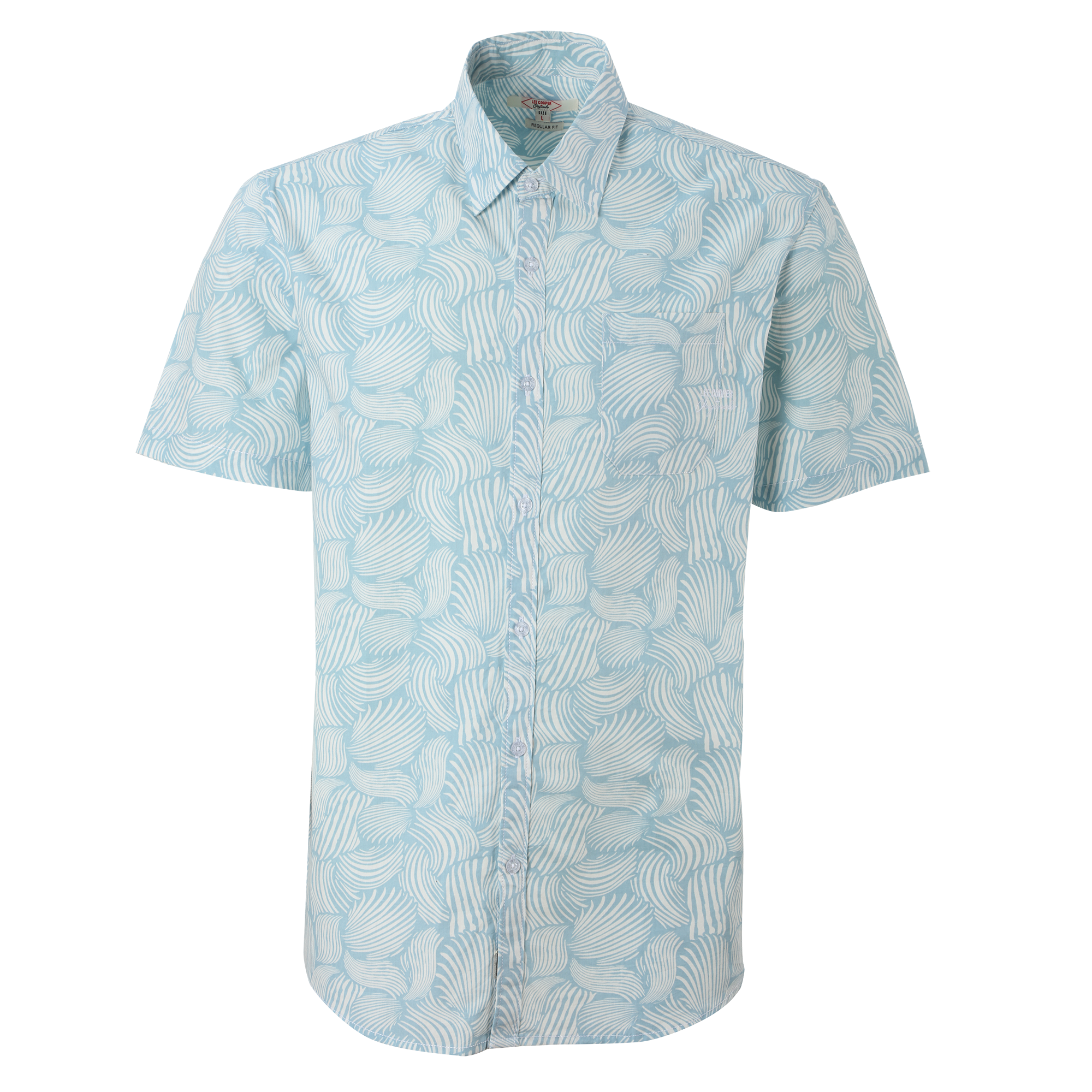 Chemise manche courte à motifs  - Bleu