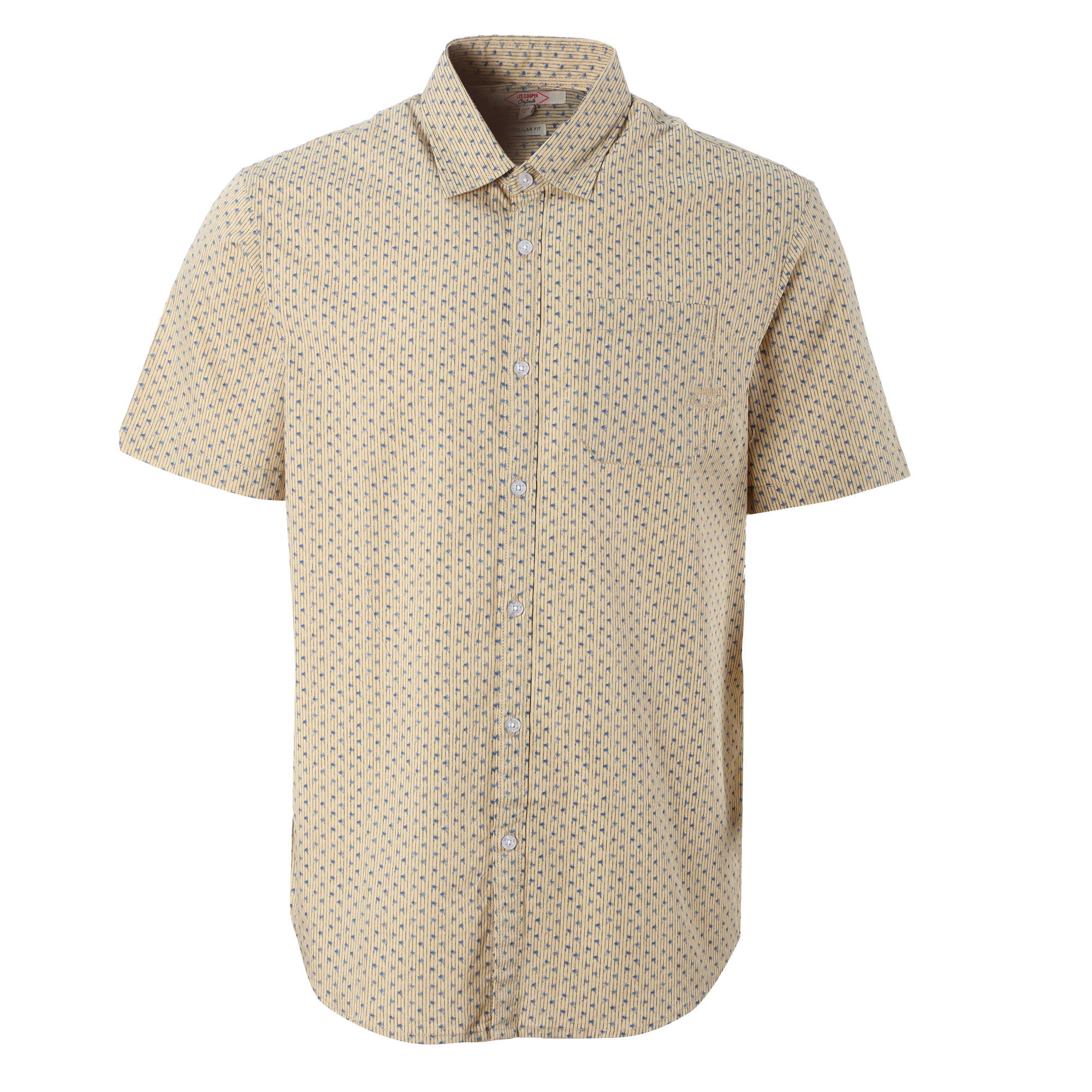 Chemise manche courte à motifs  - Beige