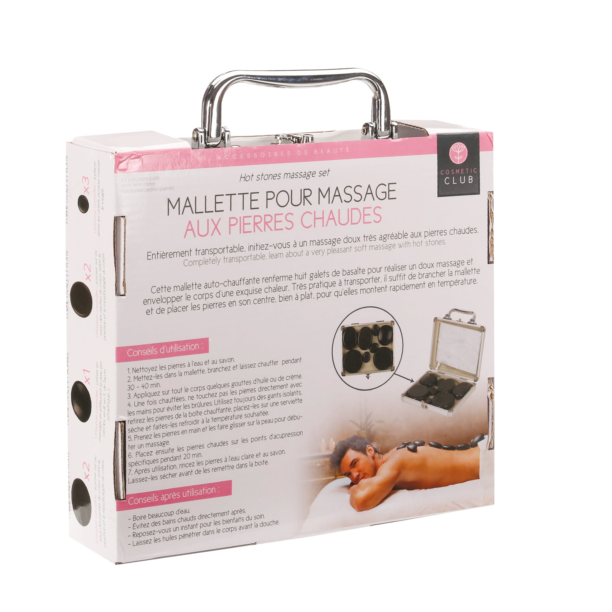 Malette de massage 8 pierres chaudes