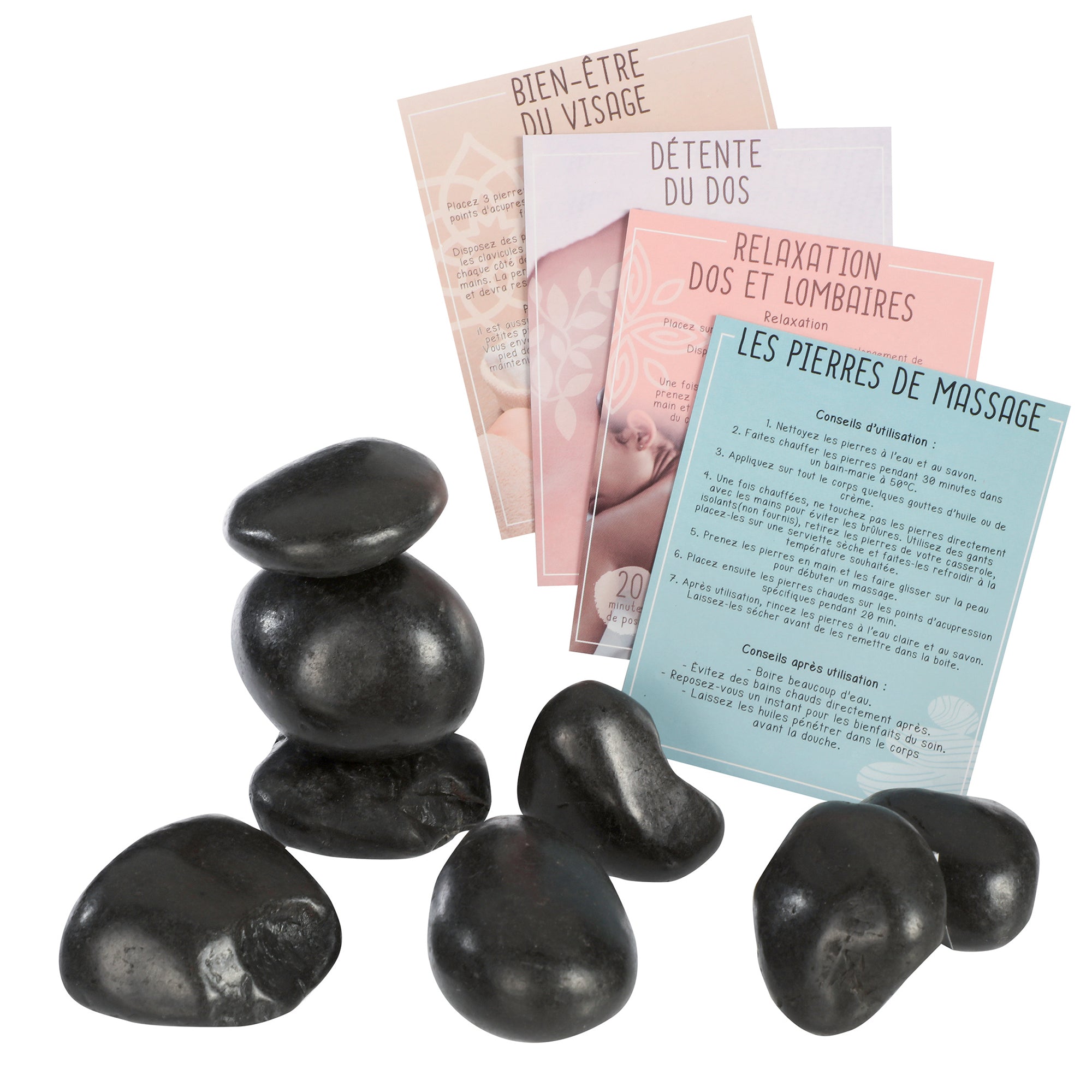 Coffret de pierres chaudes 8 pièces