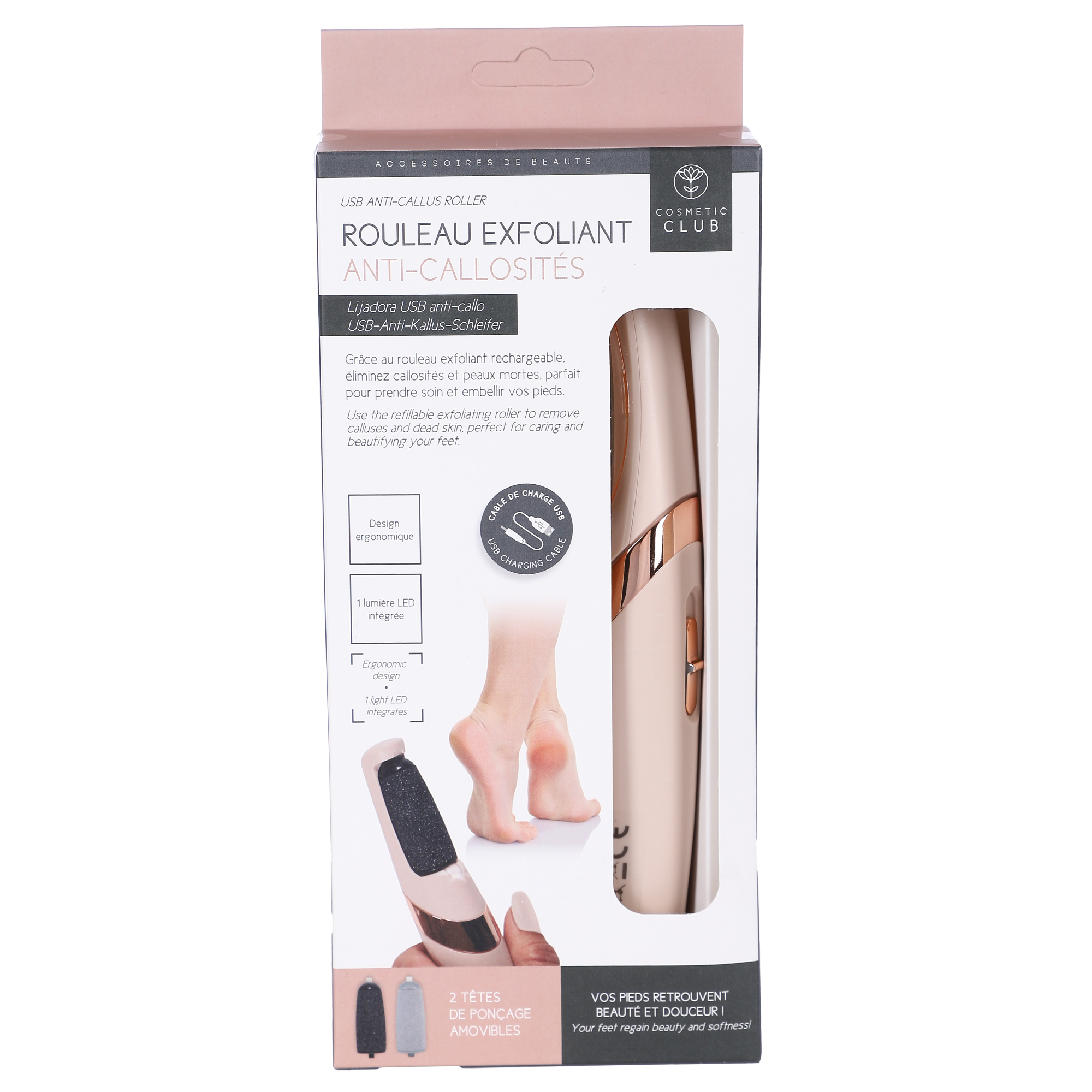 Rouleau exfoliant râpe électrique pédicure anti callosité USB