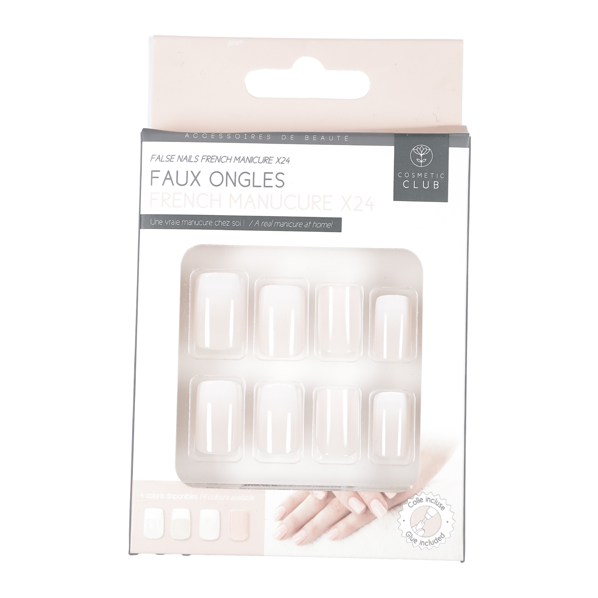 Kit de 24 faux ongles square french