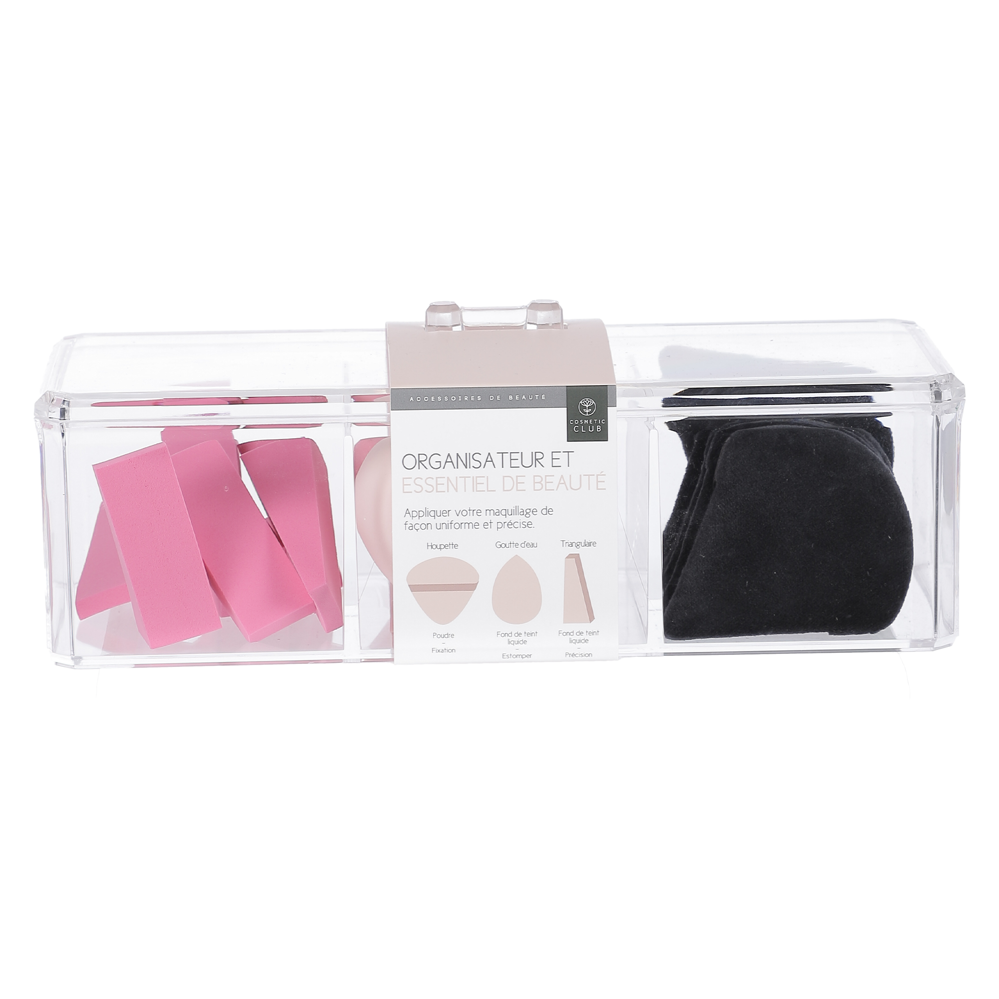 6 houpettes + 2 beauty blenders + 8 beauty blender triangle