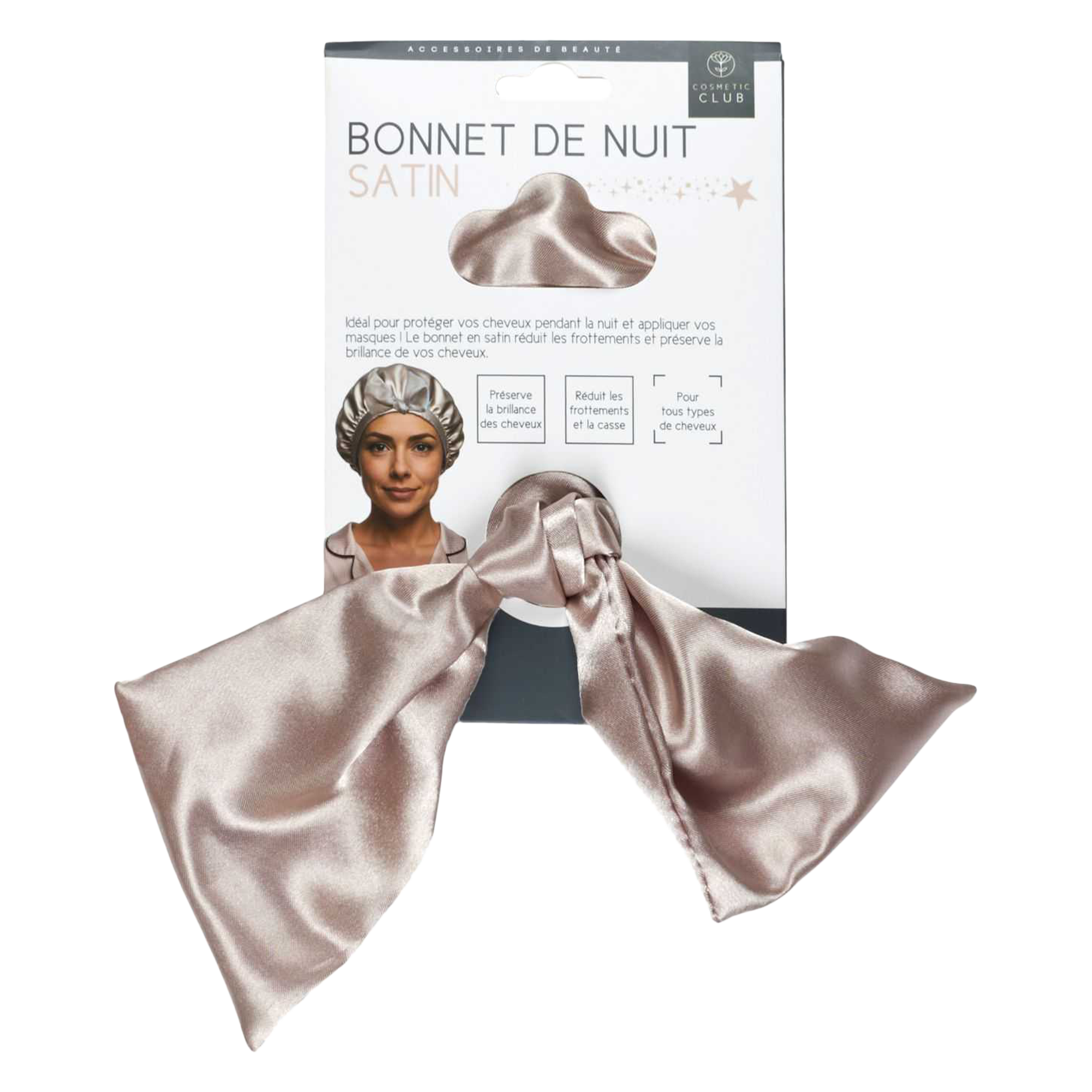 Bonnet satin avec noeud
