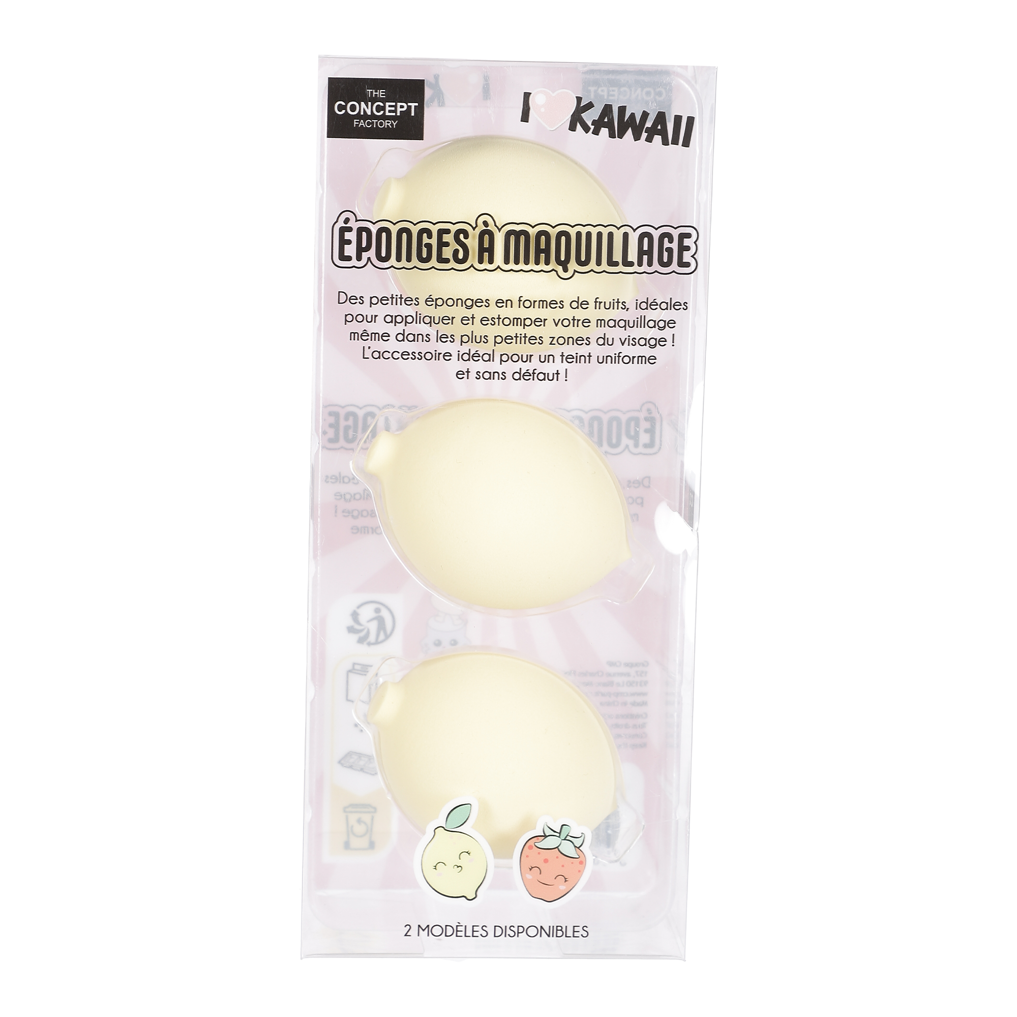 3 éponges à maquillage fruits KawaÏ