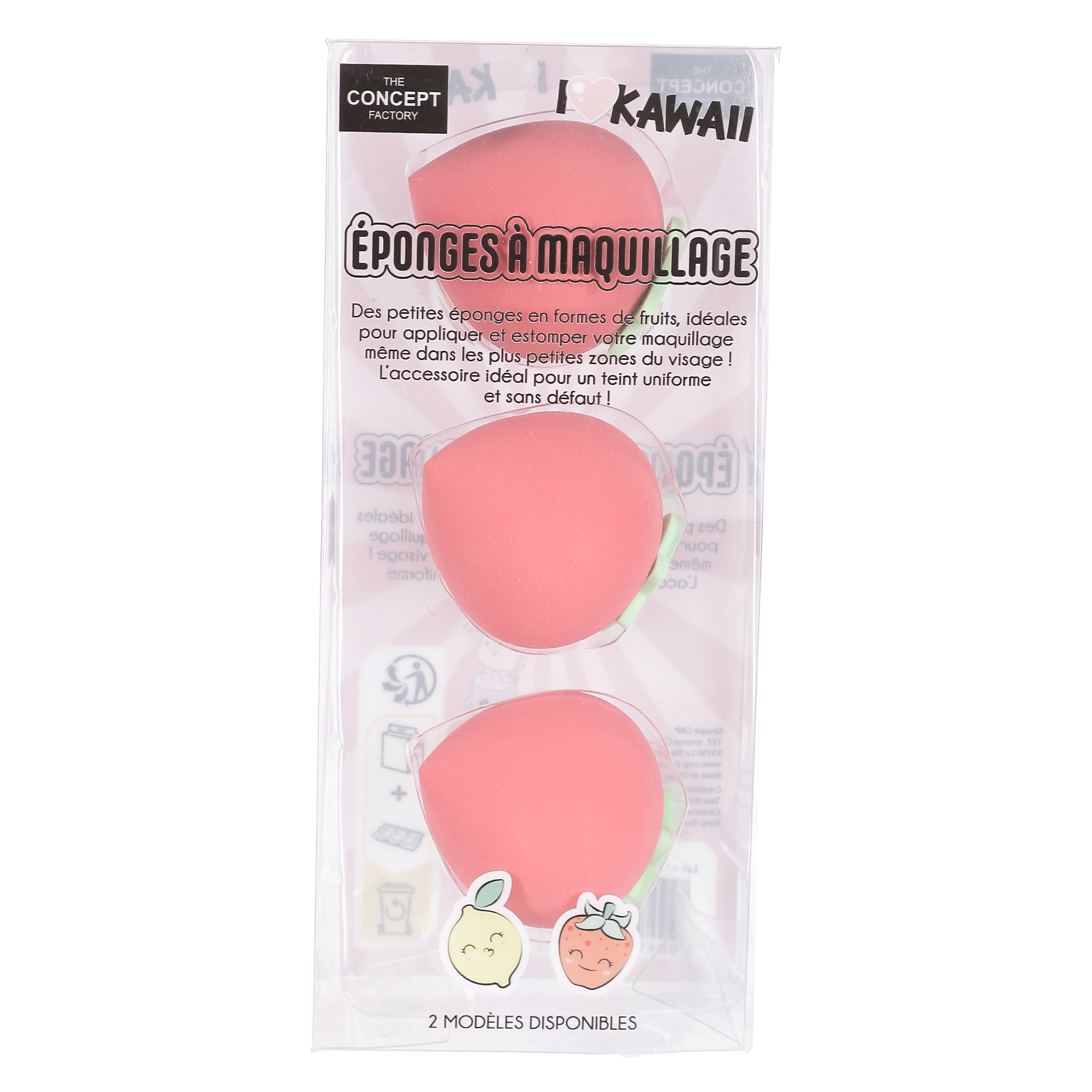3 éponges à maquillage fruits KawaÏ