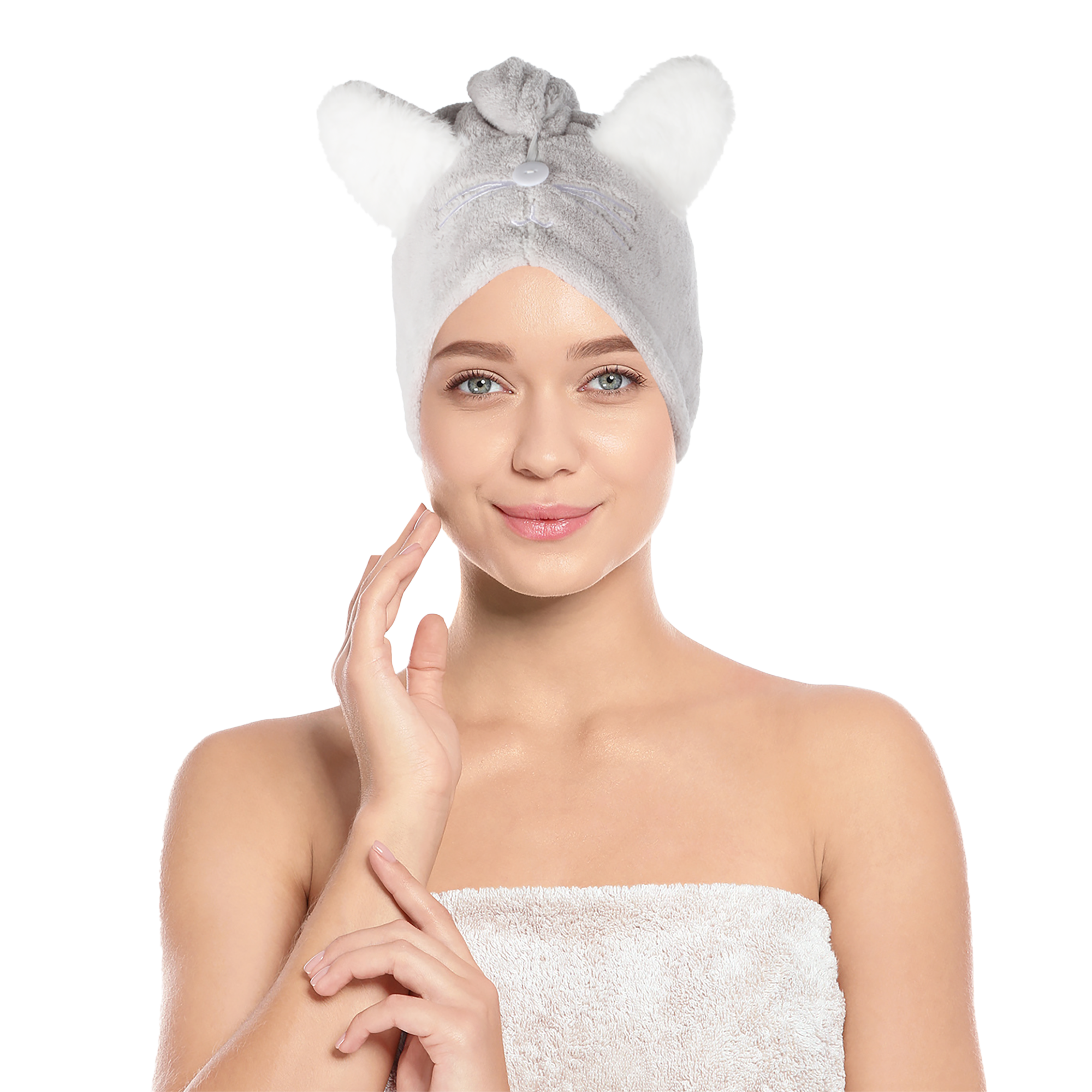 Serviette en microfibre pour cheveux  - Gris