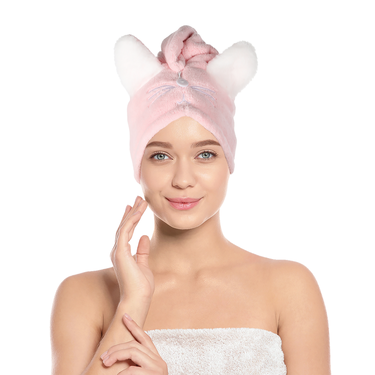 Serviette en microfibre pour cheveux  - Rose