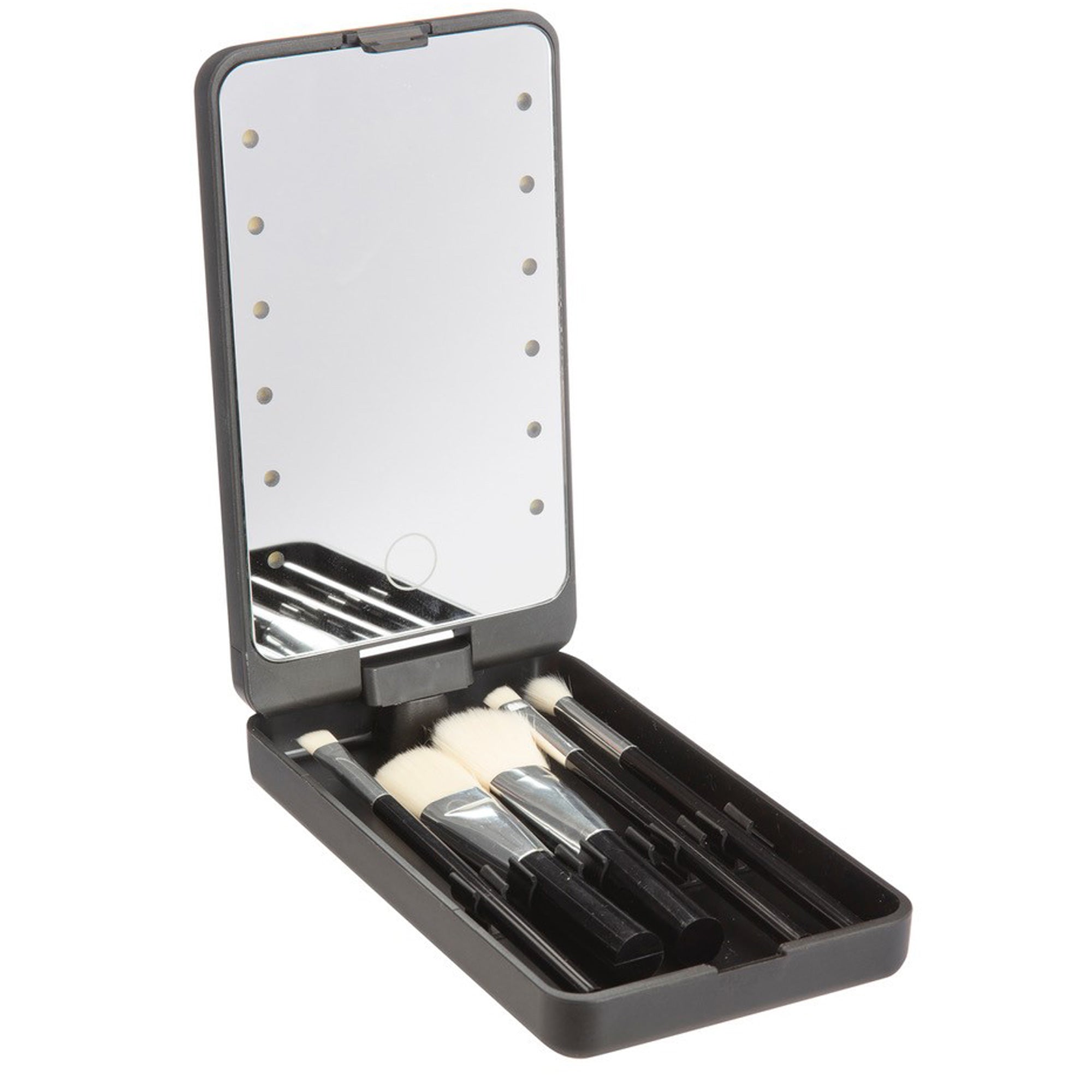 SET DE 5 PINCEAUX MAQUILLAGE + MIROIR LED