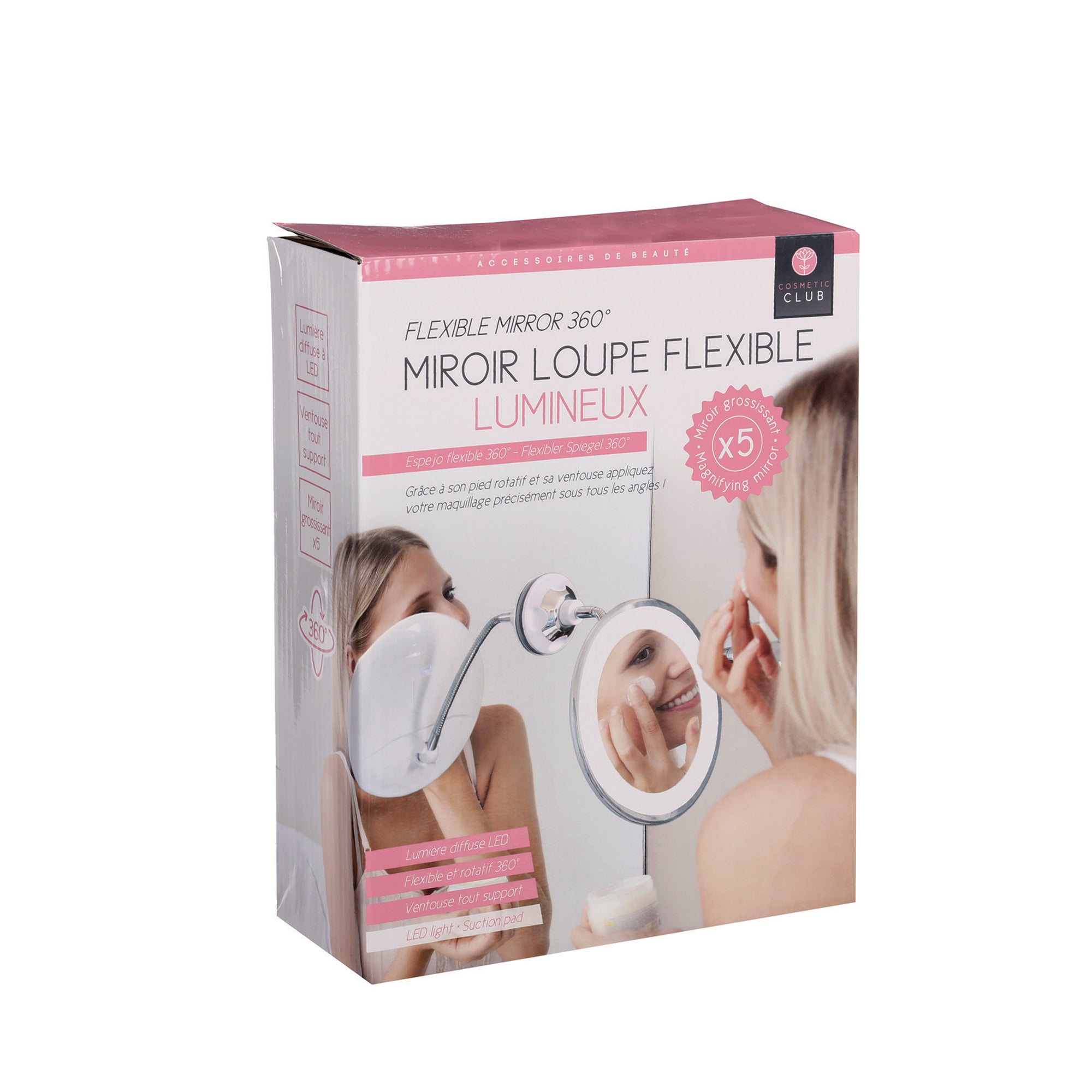 Miroir LED à ventouse