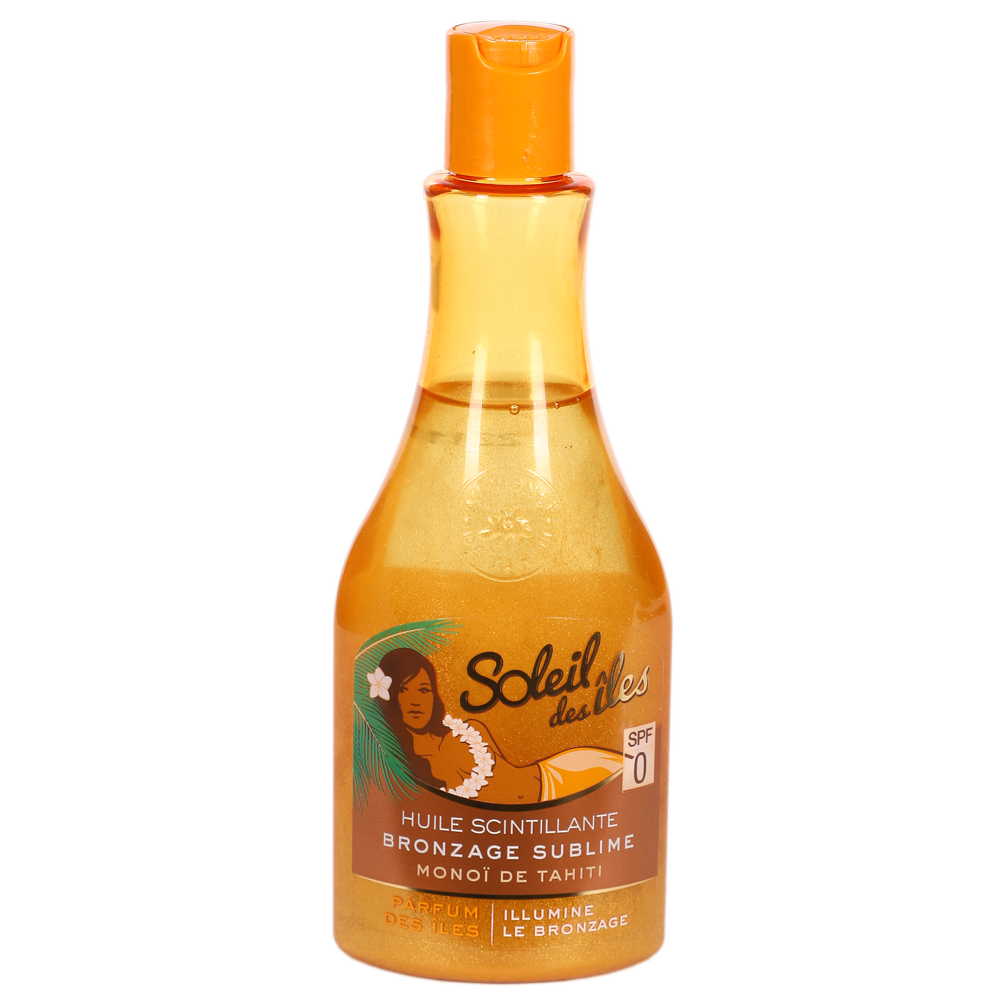 Huile de bronzage scintillante au Monoï