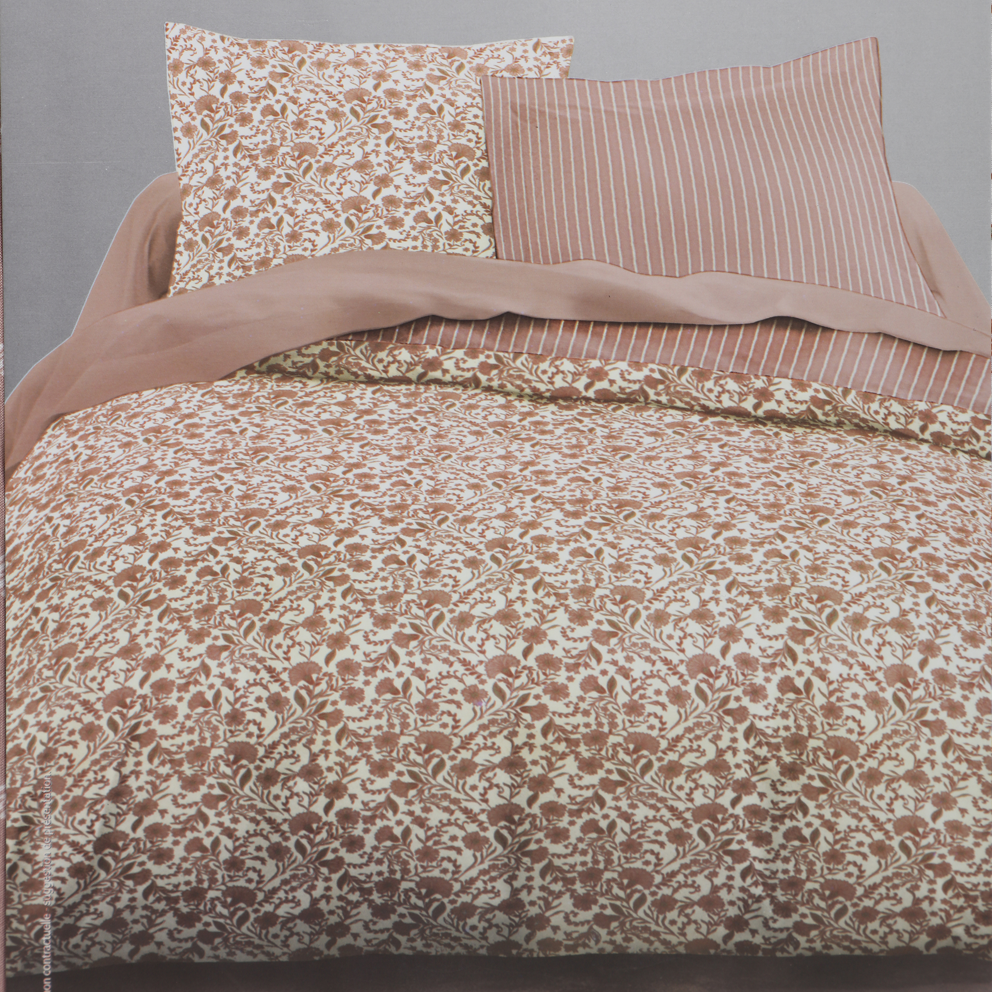 Parure housse de couette 240x220cm  - Rose
