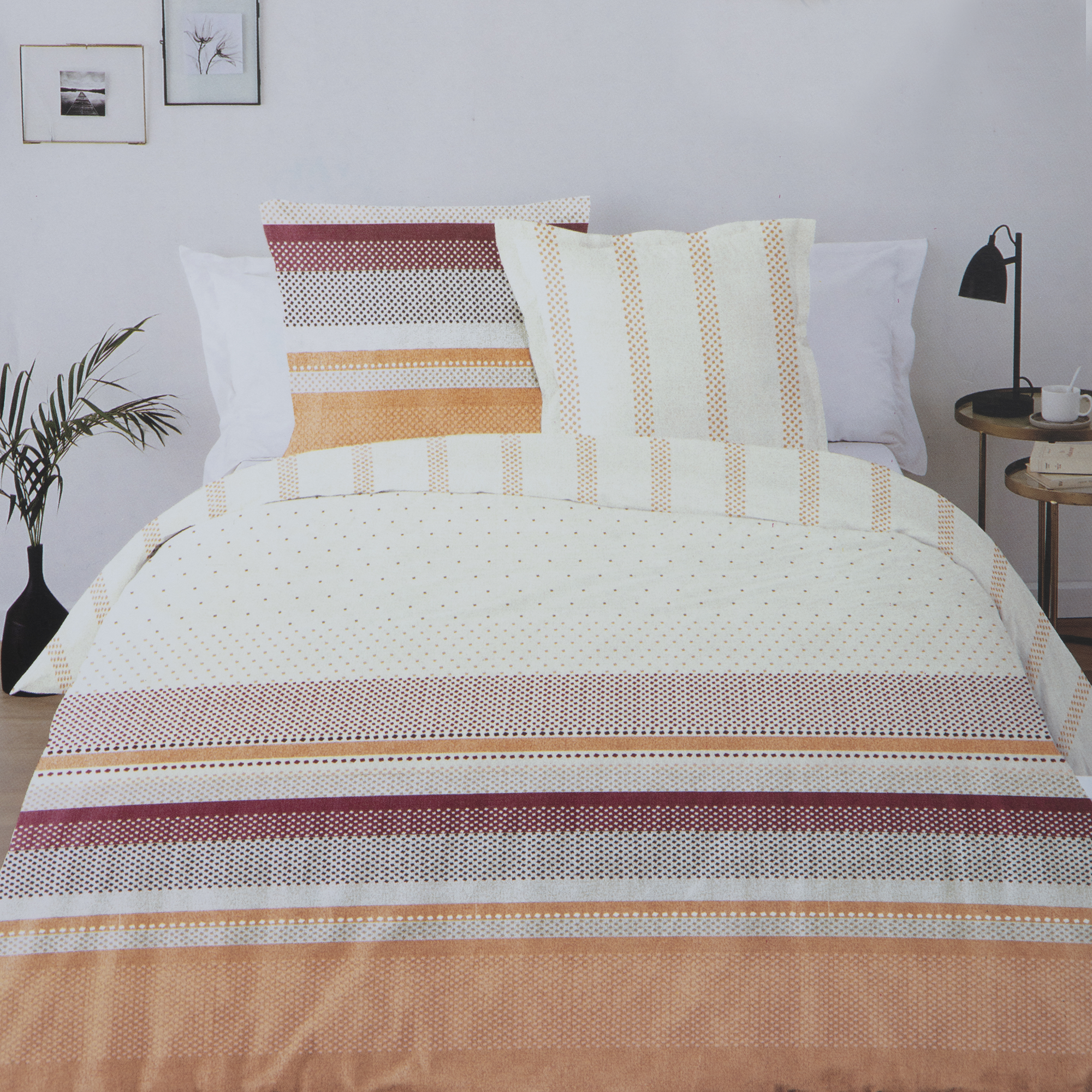Parure housse de couette 260x240cm  - Rose