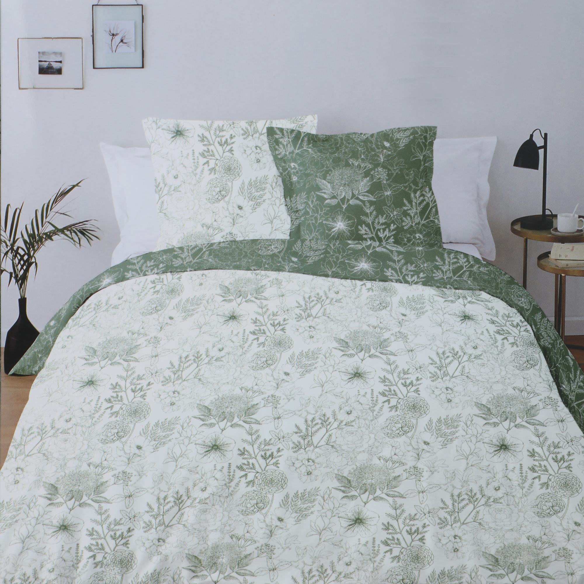Parure housse de couette 260x240cm  - Vert