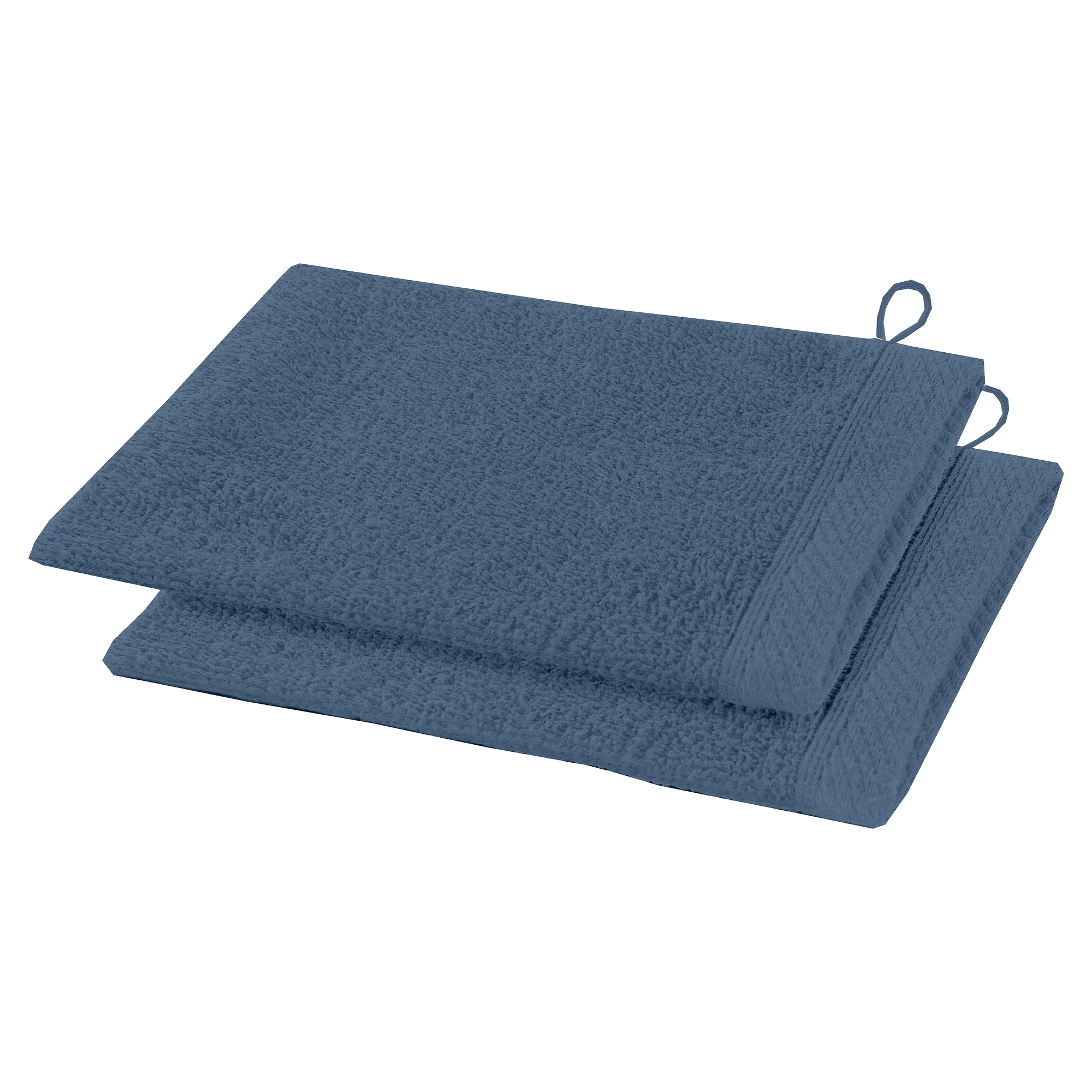 2 gants de toilette bleu marine