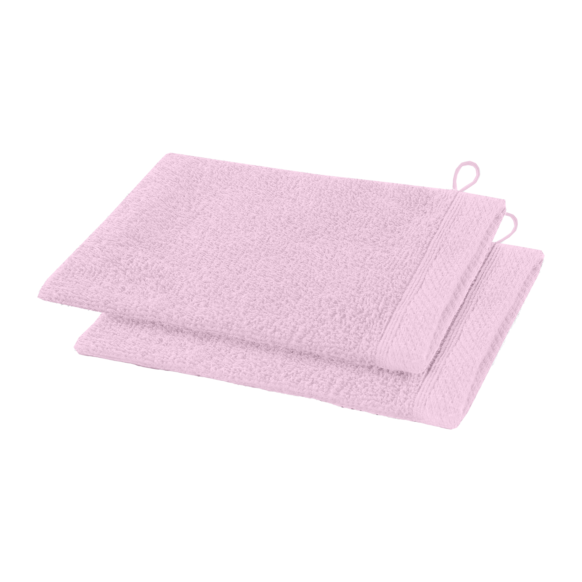 2 gants de toilette rose