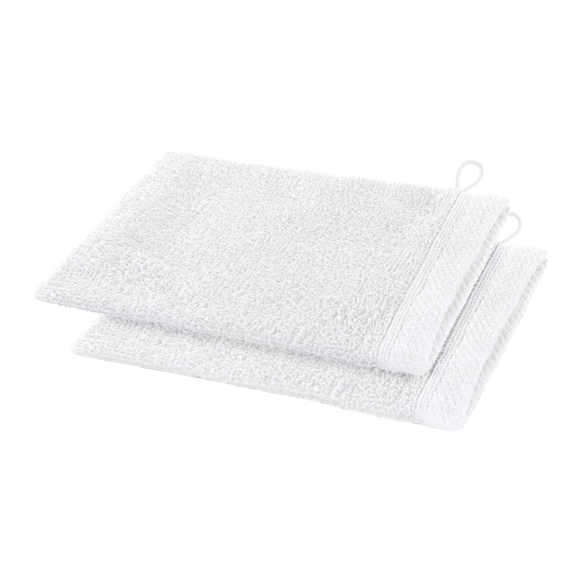 2 gants de toilette blanc