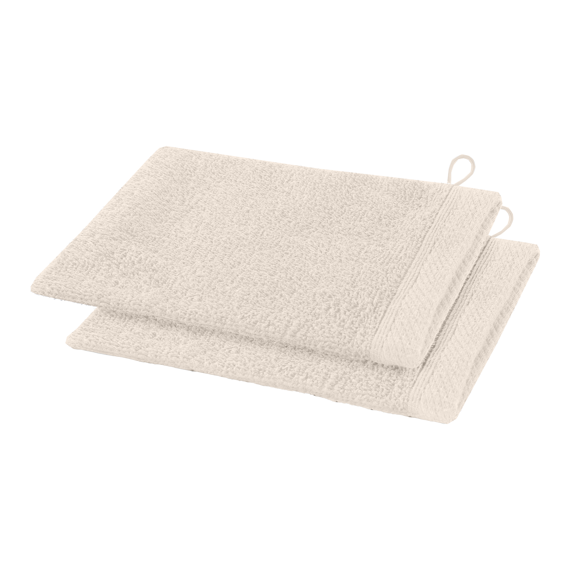 2 gants de toilette écru