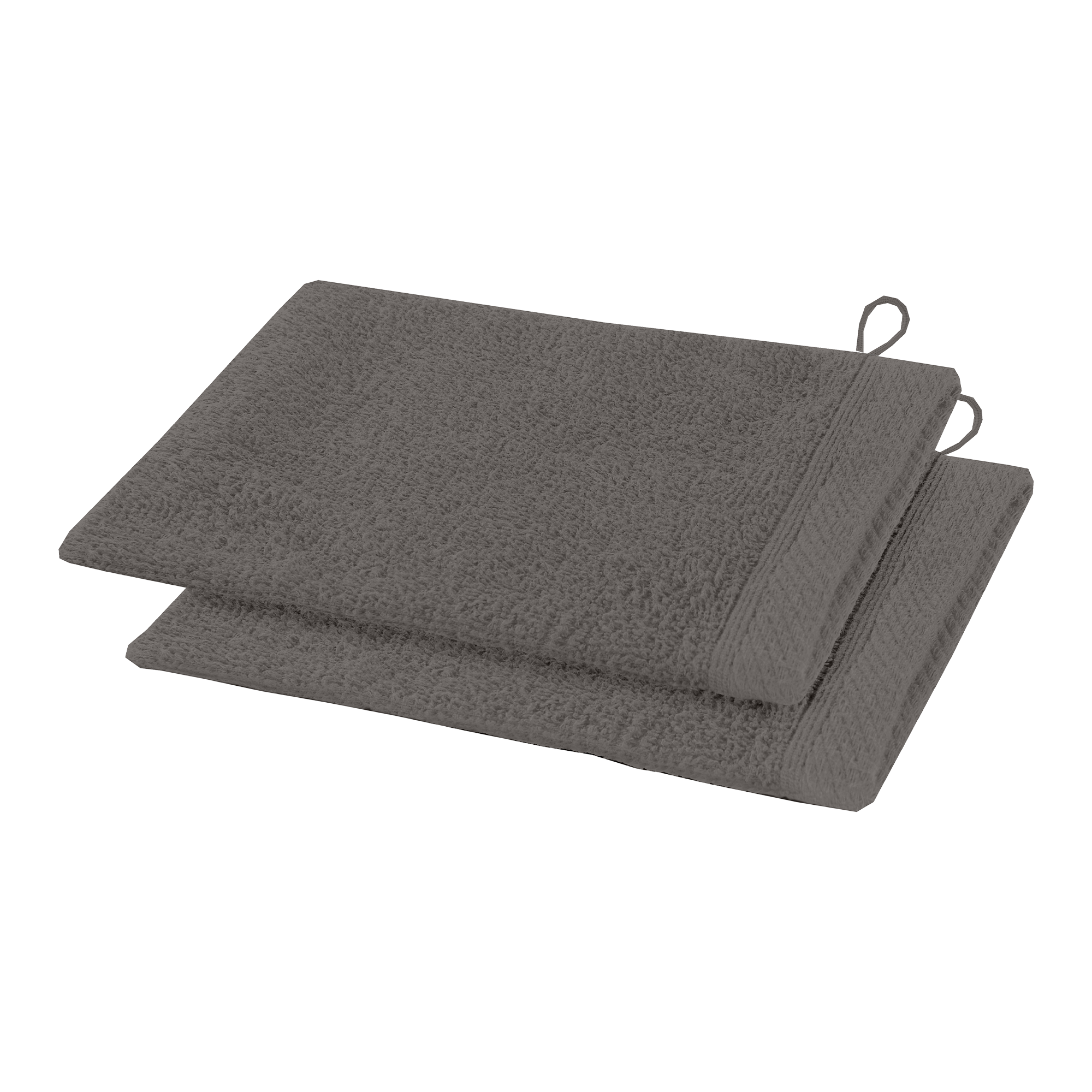 2 gants de toilette gris