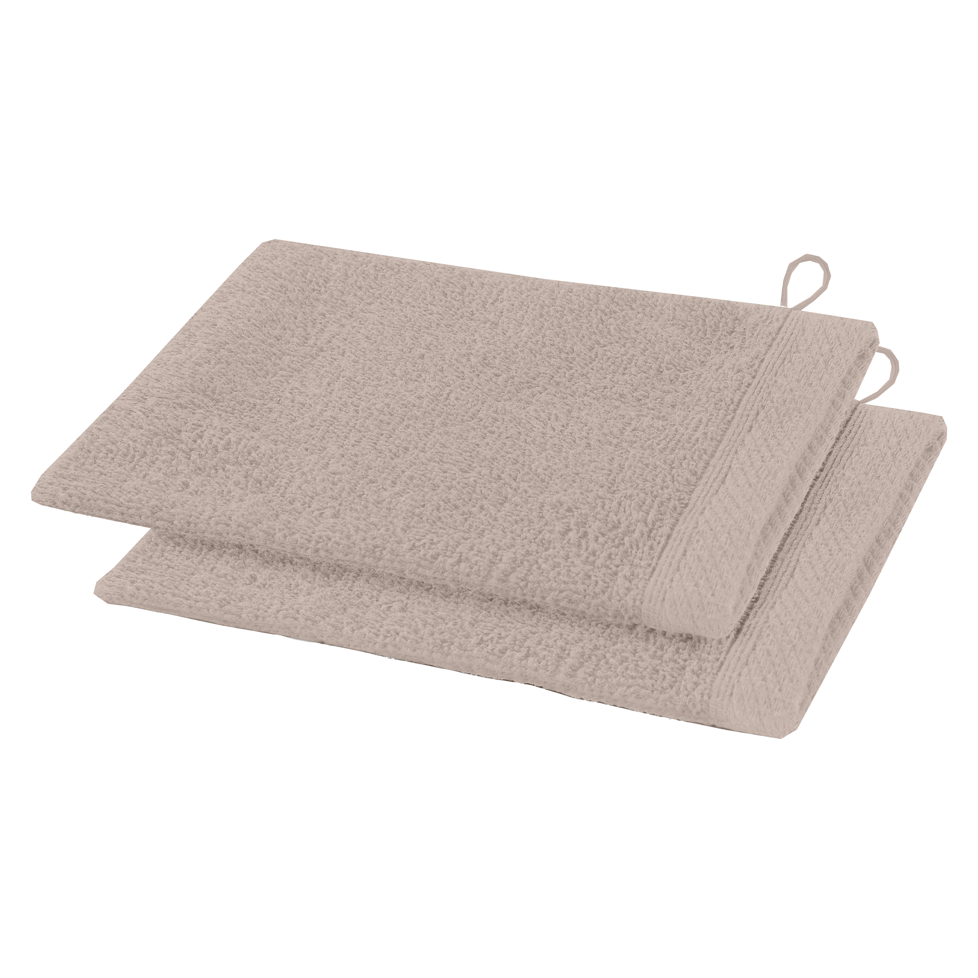 2 gants de toilette taupe