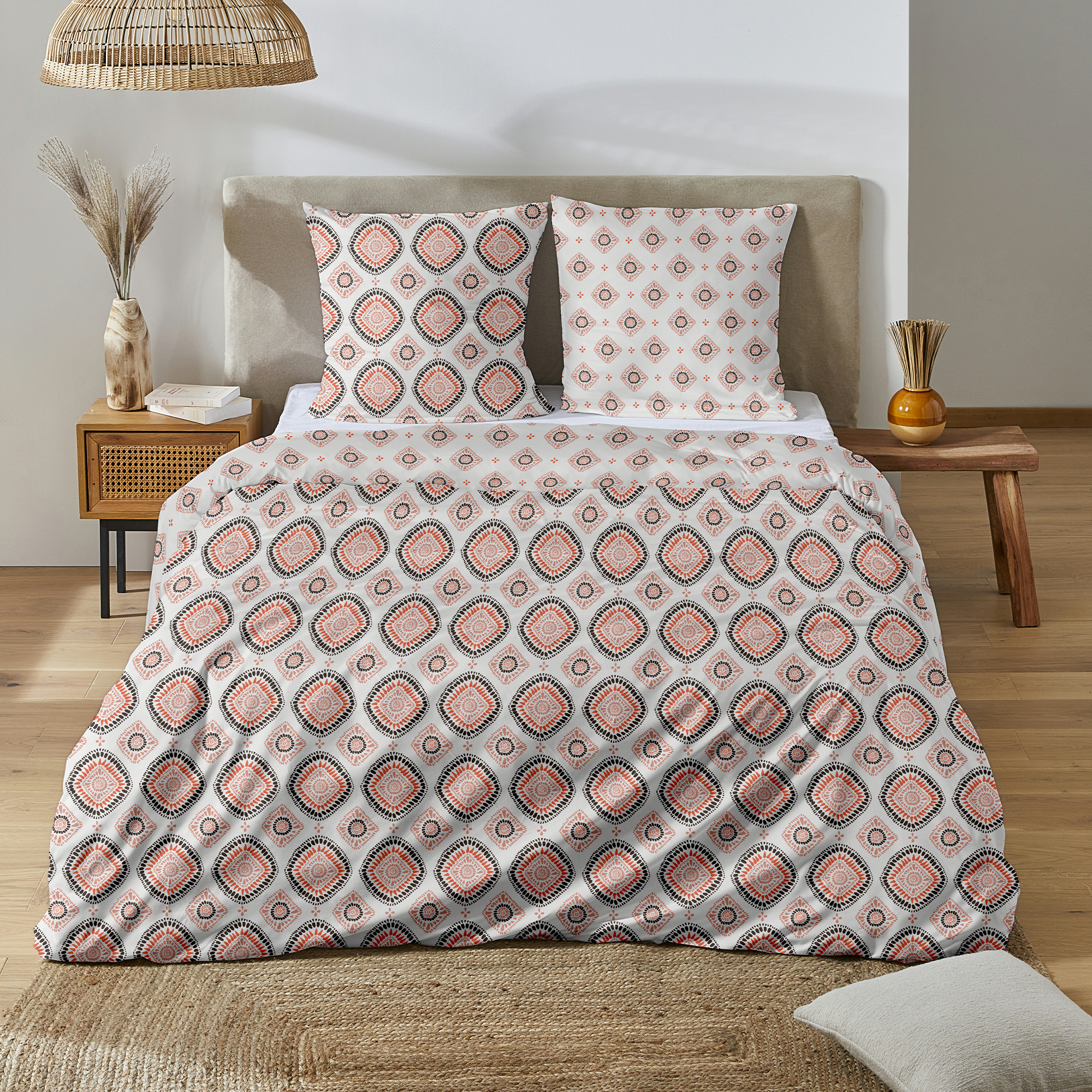 Parure housse de couette 260X240cm - Beige