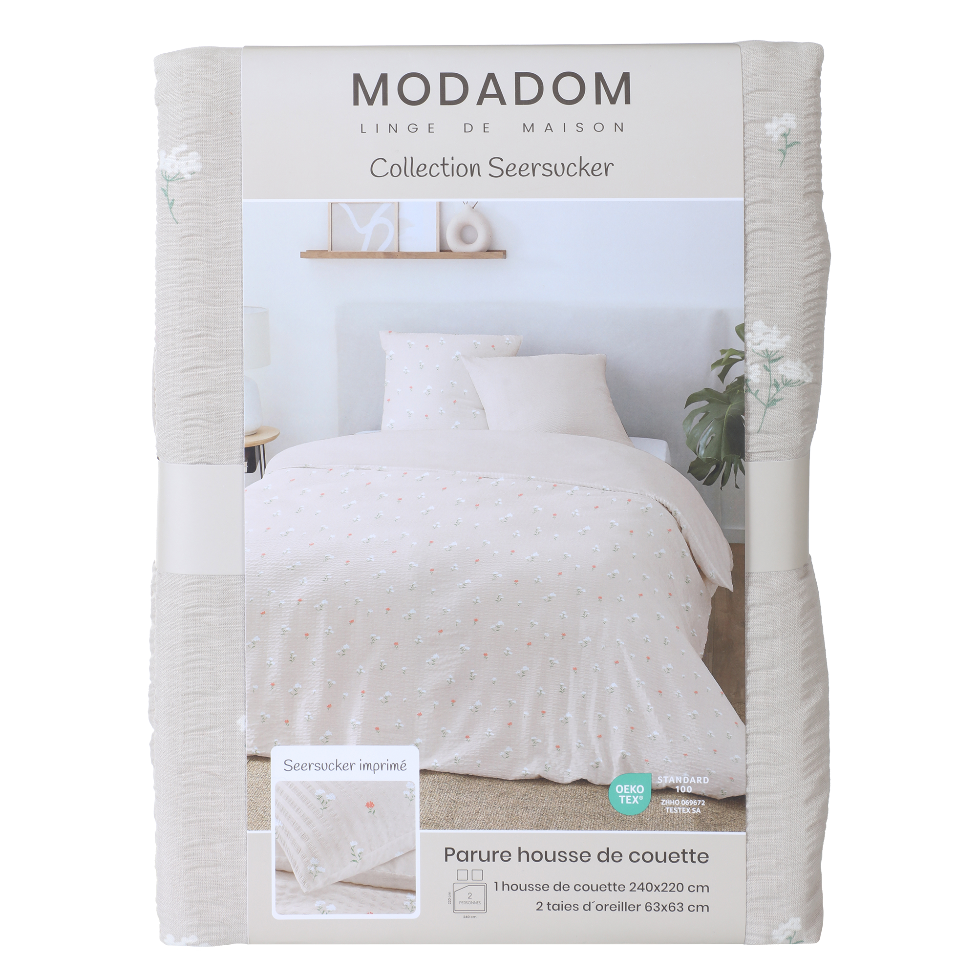 Parure housse de couette 240x220cm - Blanc