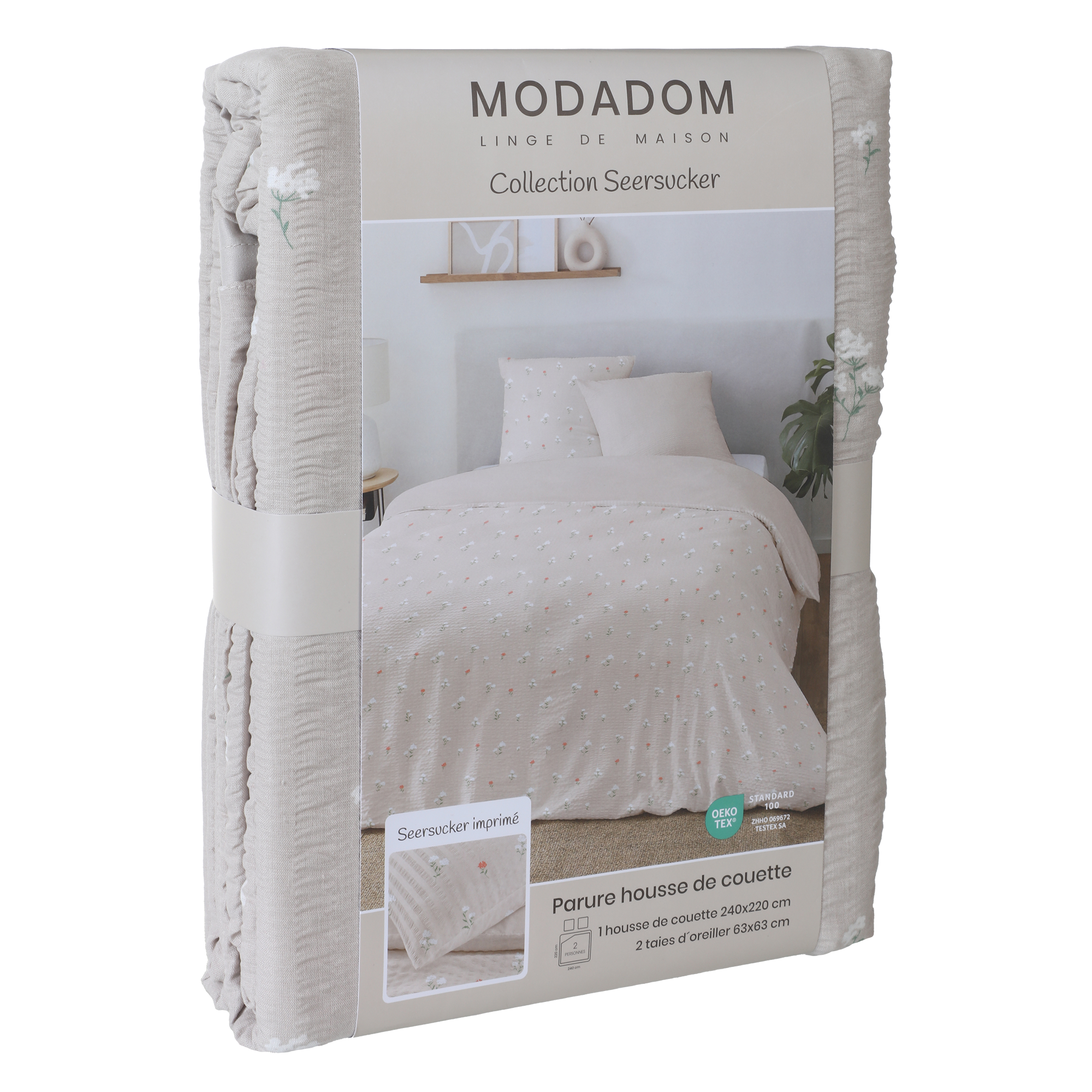 Parure housse de couette 240x220cm - Gris