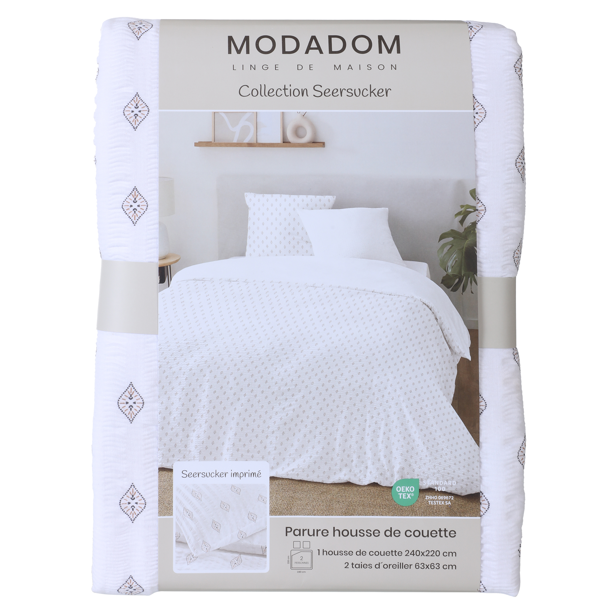 Parure housse de couette 240x220cm - Blanc