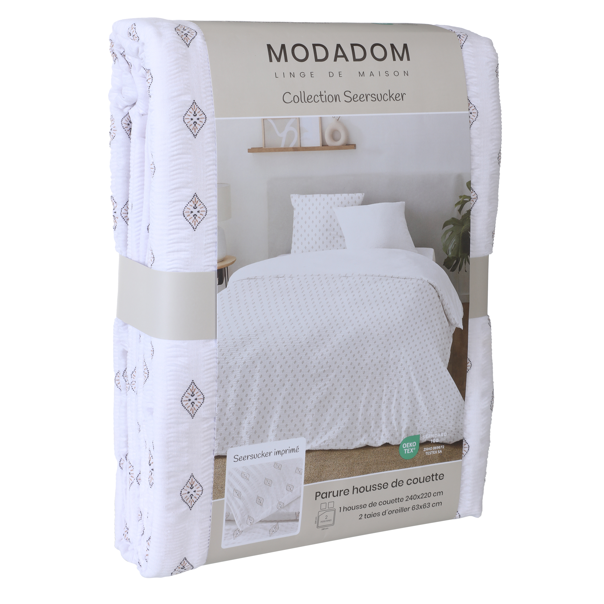 Parure housse de couette 240x220cm - Gris