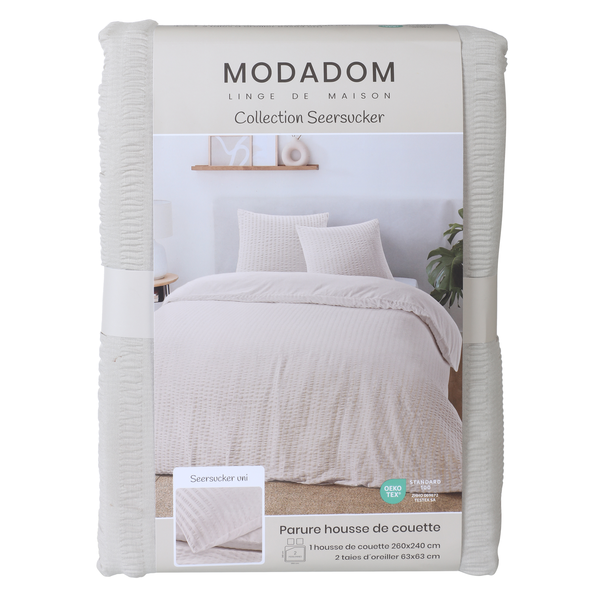 Parure housse de couette 260x240cm - Blanc
