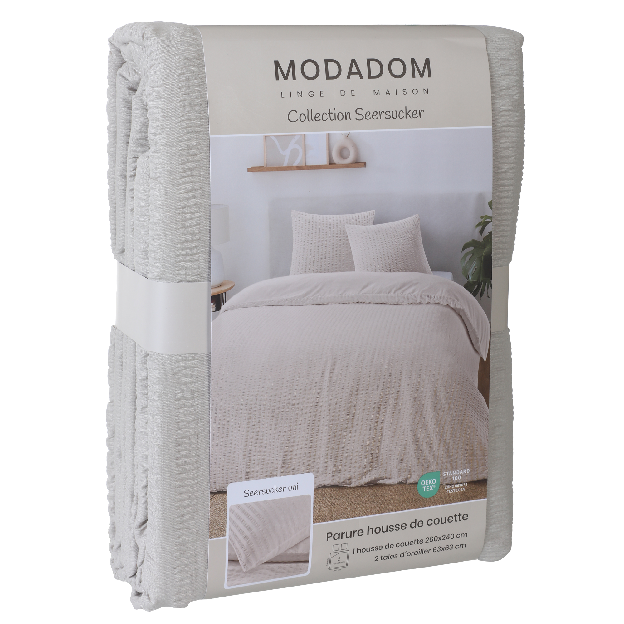 Parure housse de couette 260x240cm - Blanc