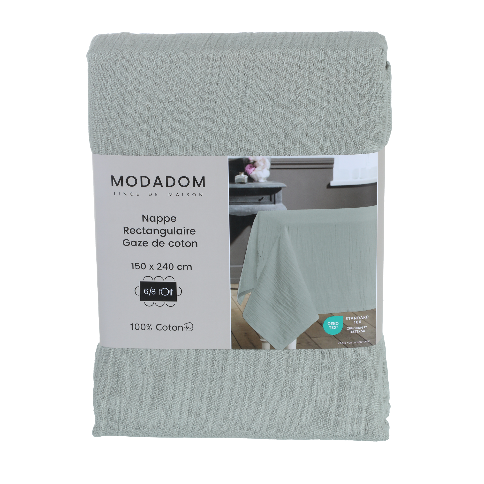 Nappe en gaze de coton 150x240cm - Vert