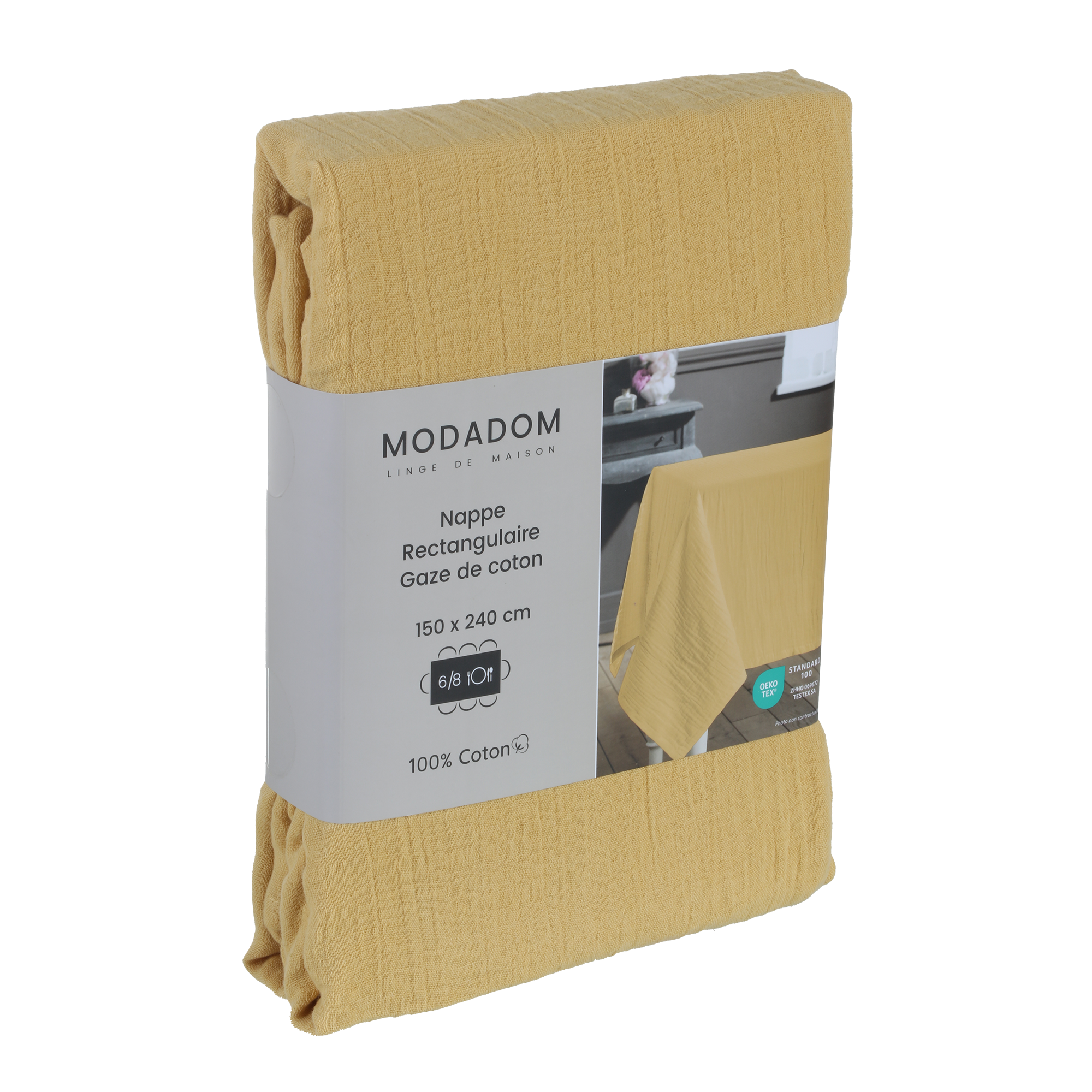 Nappe en gaze de coton 150x240cm - Jaune