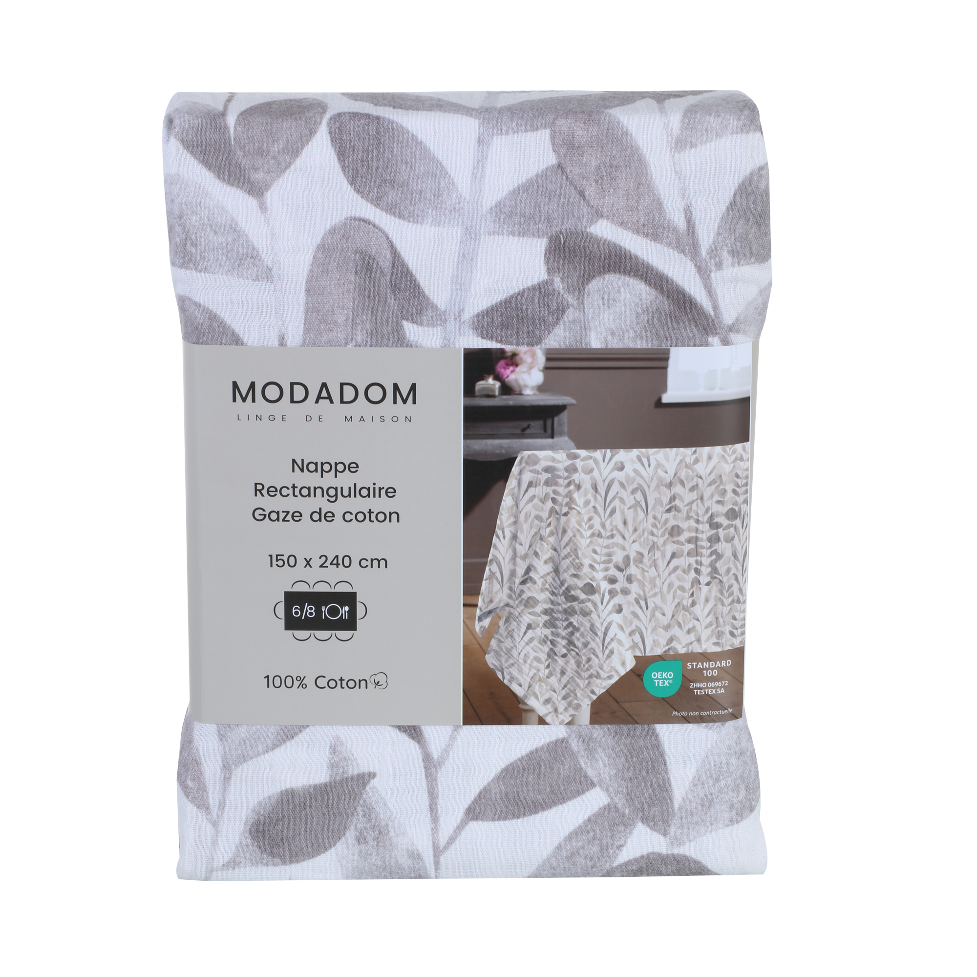 Nappe en gaze de coton 150x240cm - Gris