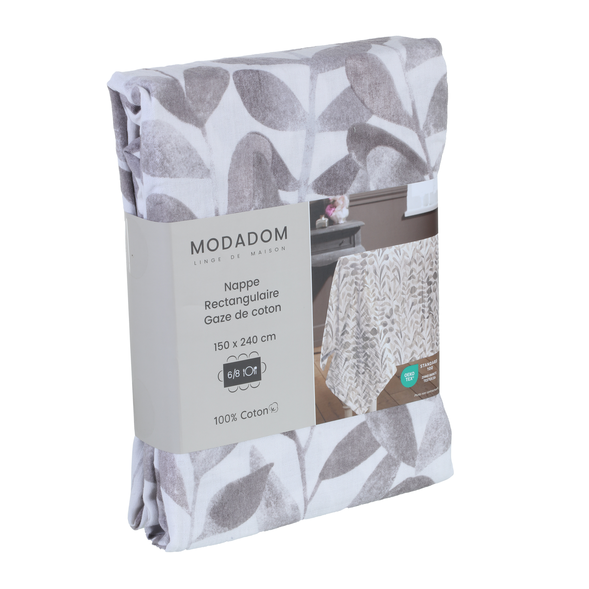 Nappe en gaze de coton 150x240cm - Gris