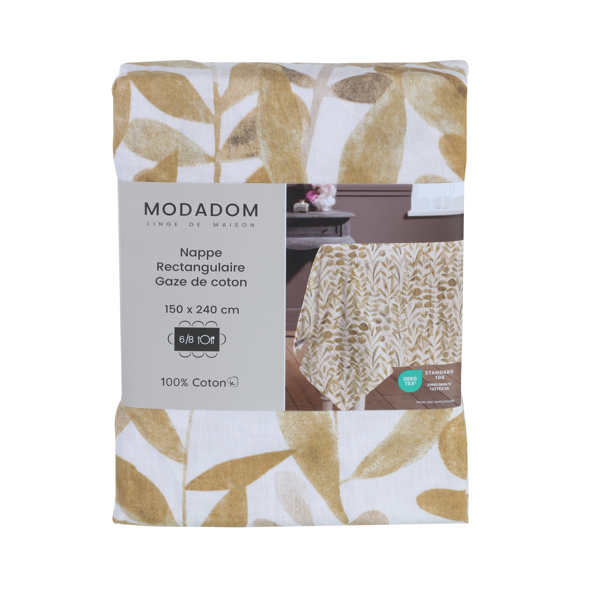 Nappe en gaze de coton 150x240cm - Jaune