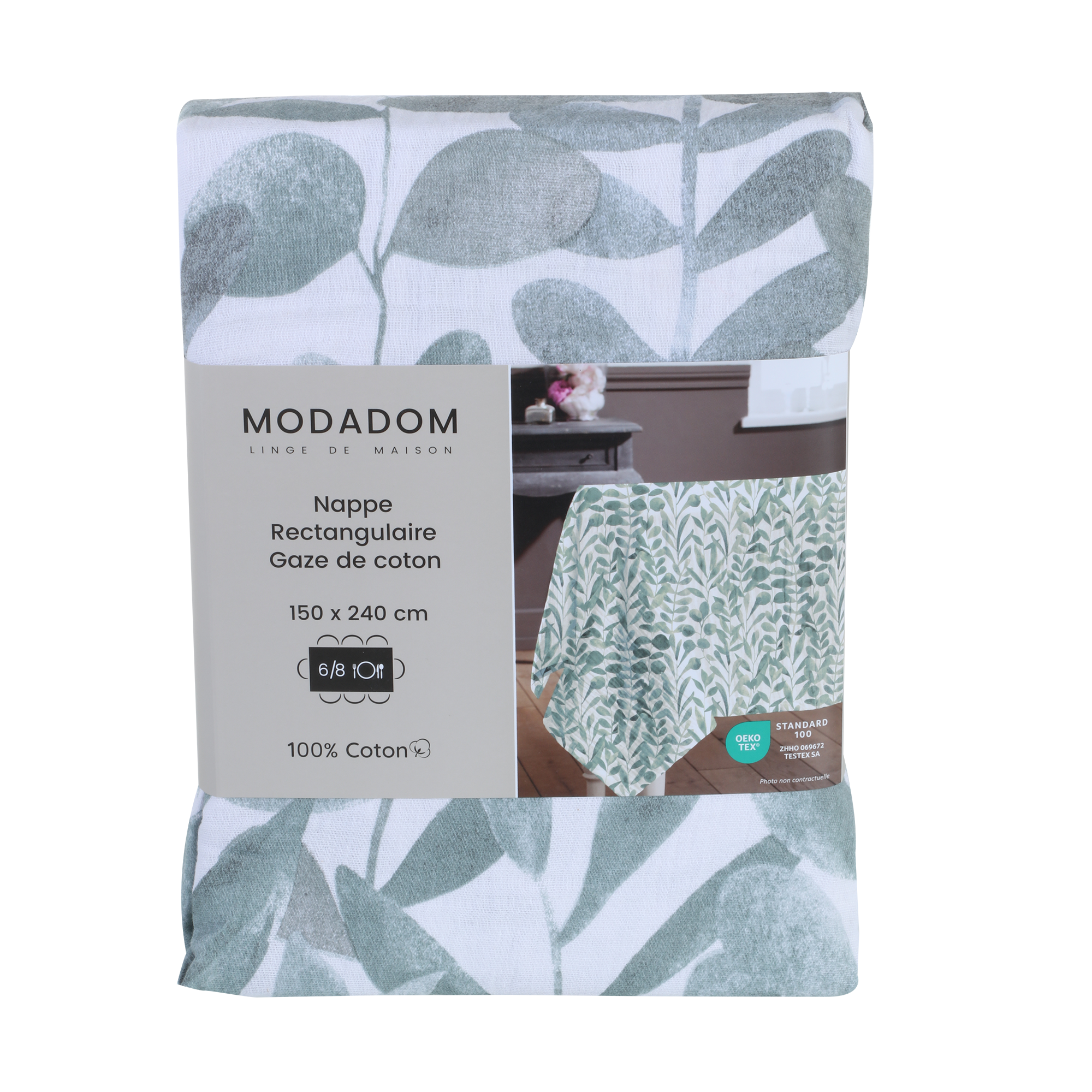 Nappe en gaze de coton 150x240cm - Vert